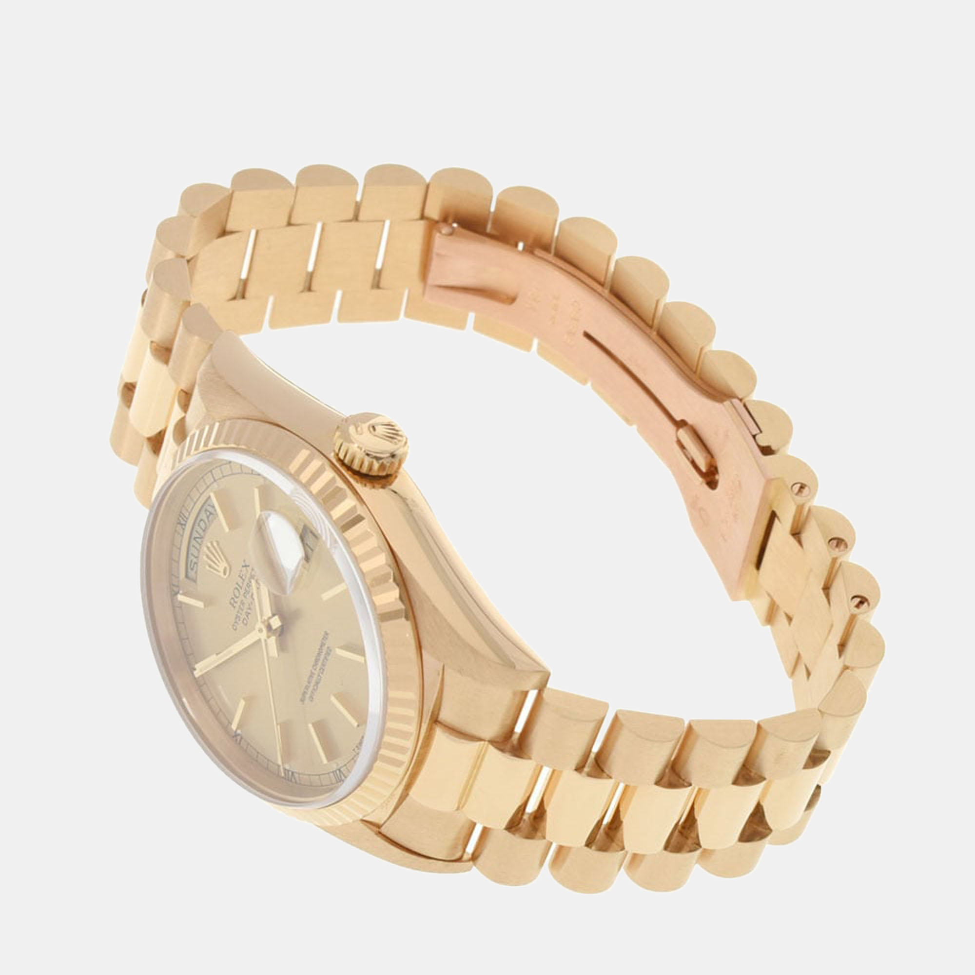 

Rolex Champagne 18k Yellow Gold Day-Date 18238 Automatic Men's Wristwatch 36 mm