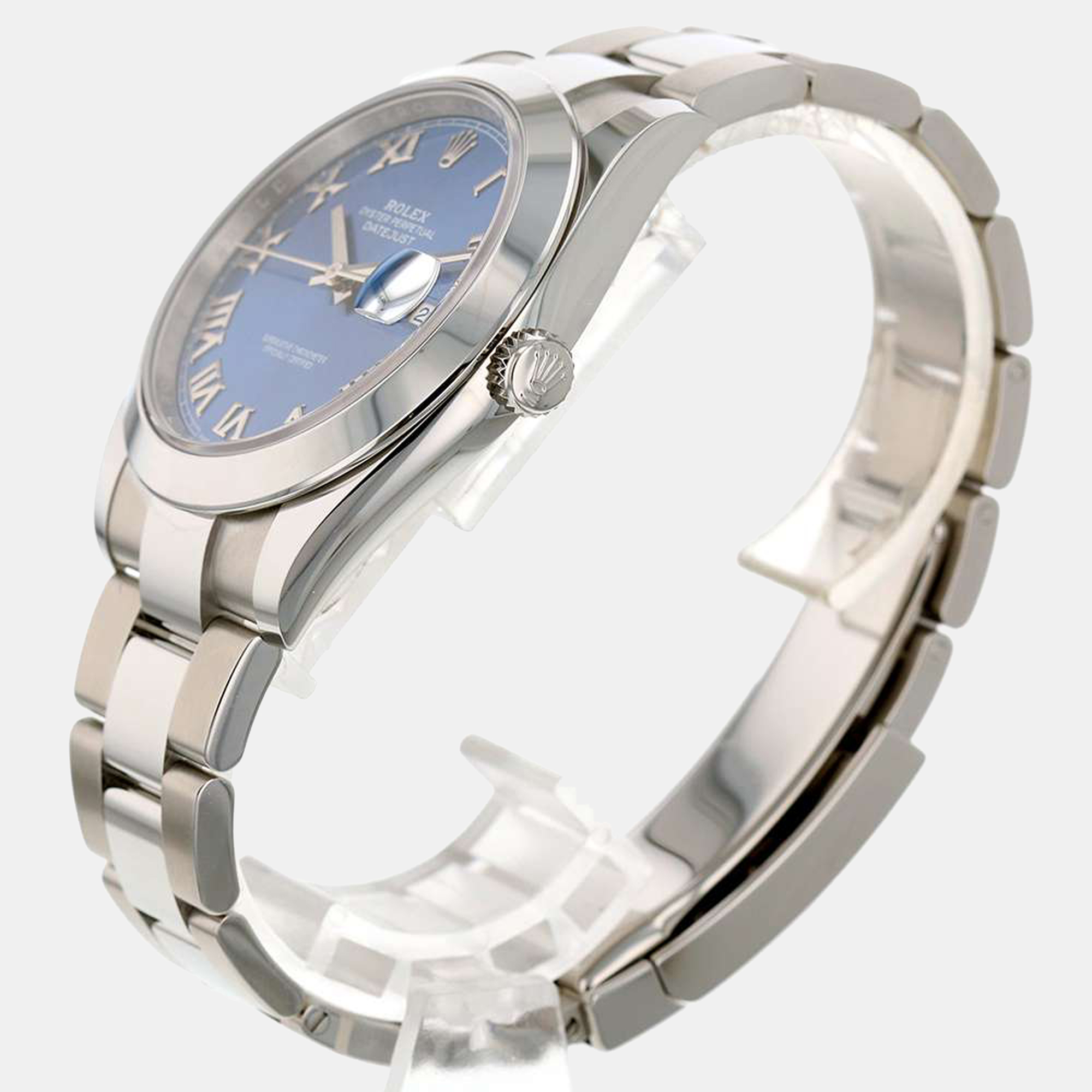 

Rolex Blue Stainless Steel Datejust 126300 Automatic Men's Wristwatch 41 mm