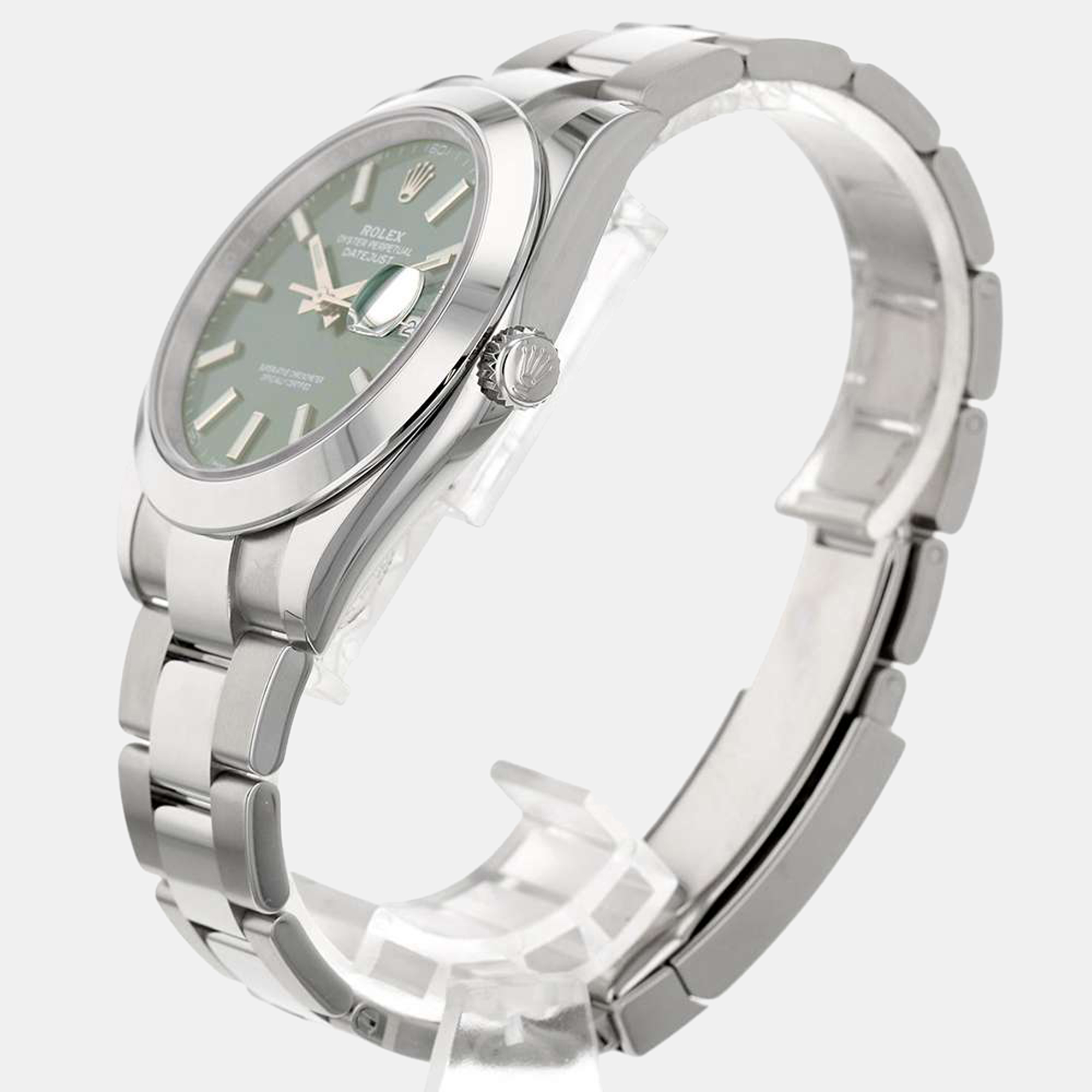 

Rolex Green Stainless Steel Datejust 126300 Automatic Men's Wristwatch 41 mm