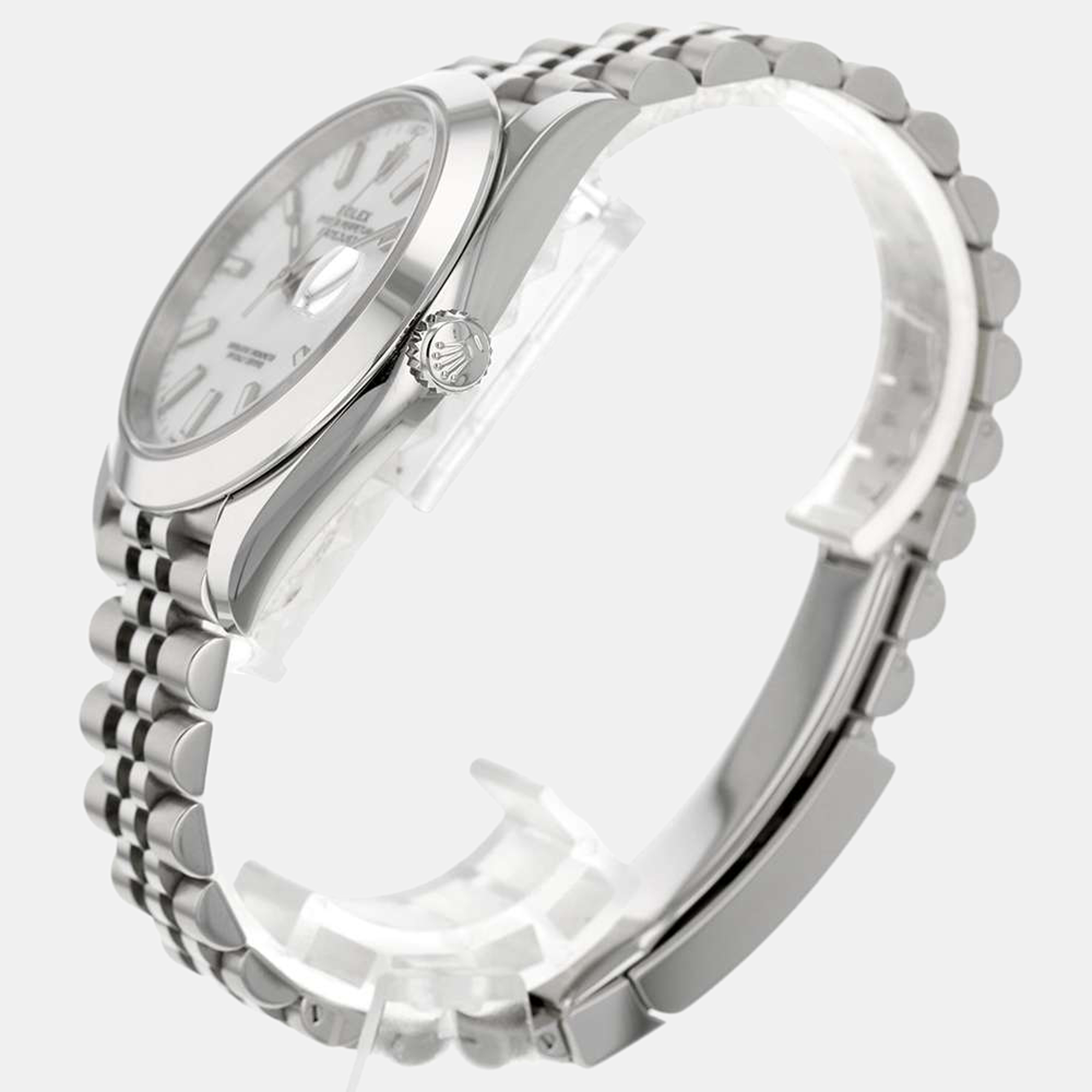 

Rolex White Stainless Steel Datejust 126300 Automatic Men's Wristwatch 41 mm