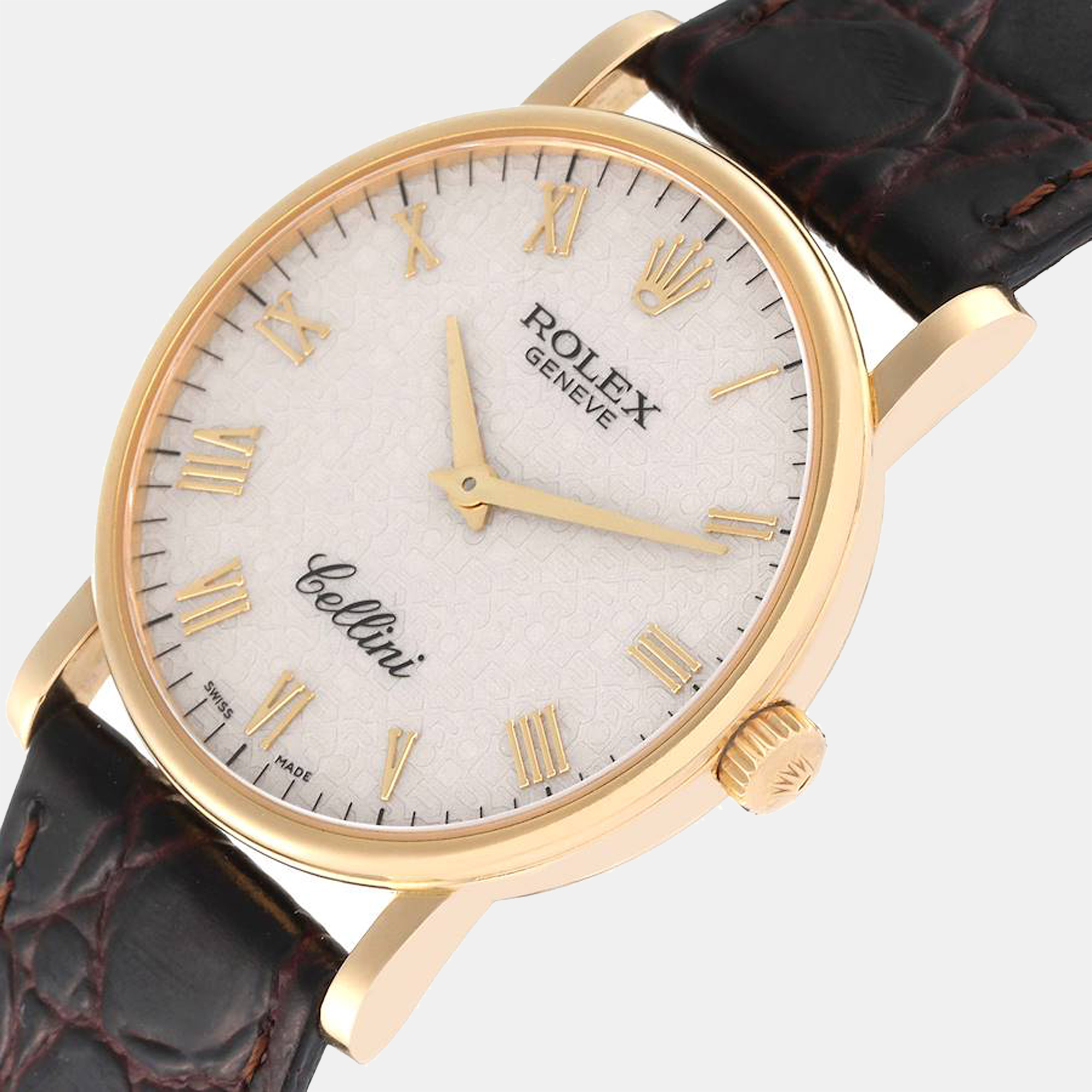 

Rolex Ivory 18K Yellow Gold Cellini 5115 Men's Wristwatch 32 mm, Cream