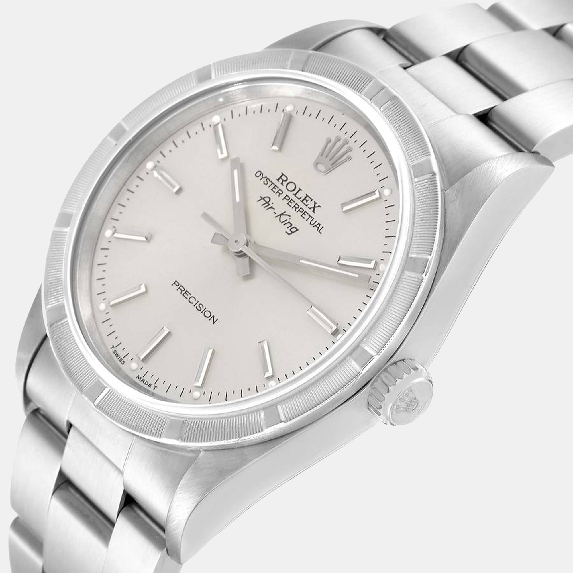 

Rolex Silver Stainless Steel Air-King 14010 Men's Wristwatch 34 mm