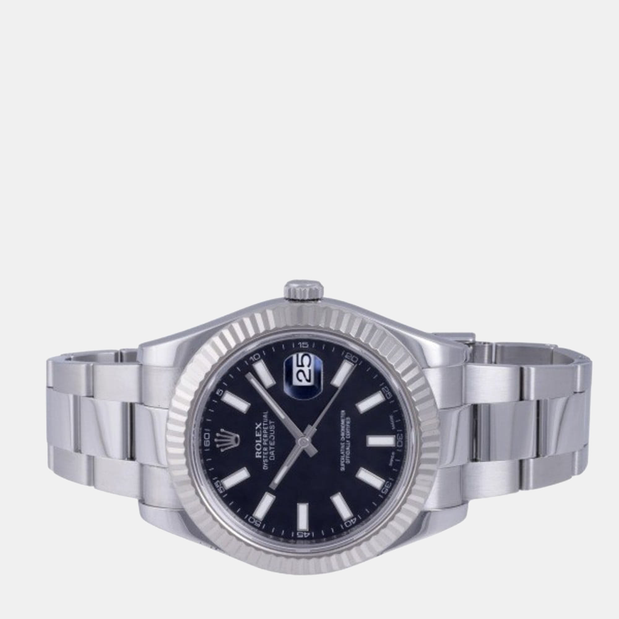 

Rolex Black Stainless Steel Datejust 116334 Automatic Men's Wristwatch 41 mm