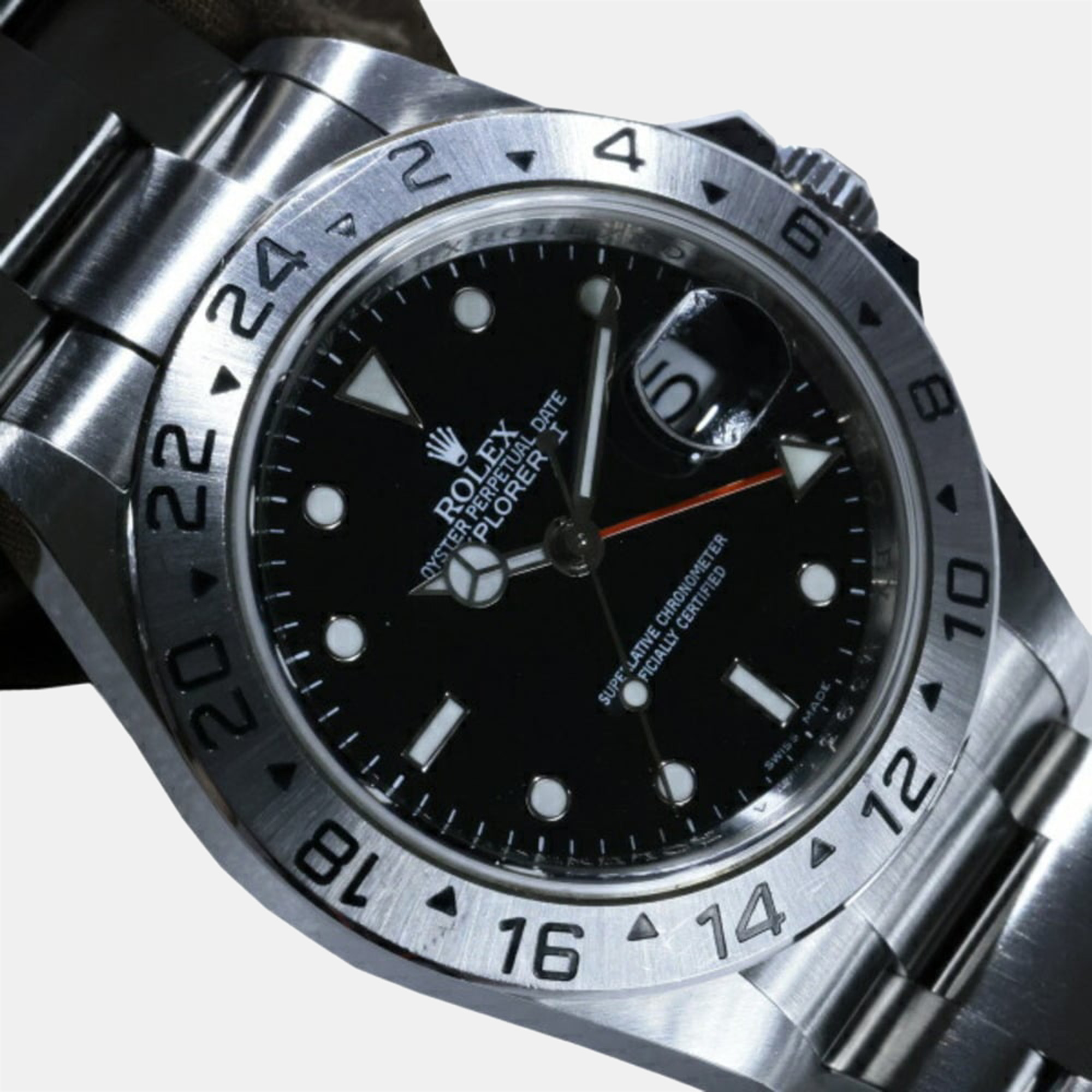 

Rolex Black Stainless Steel Explorer 16570 Automatic Men's Wristwatch 42 mm