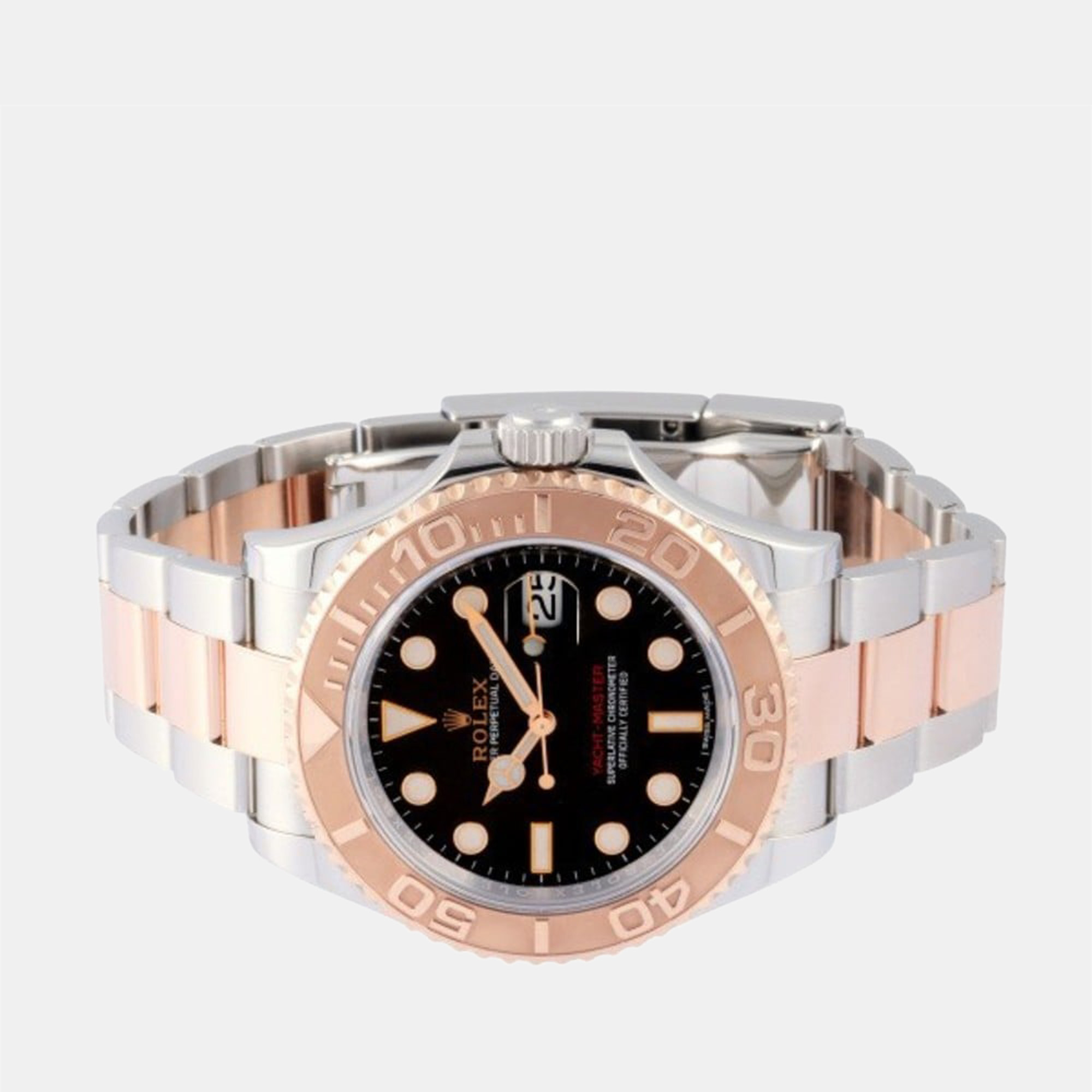 

Rolex Black 18k Rose Gold And Stainless Steel Yacht-Master 116621 Automatic Men's Wristwatch 40 mm