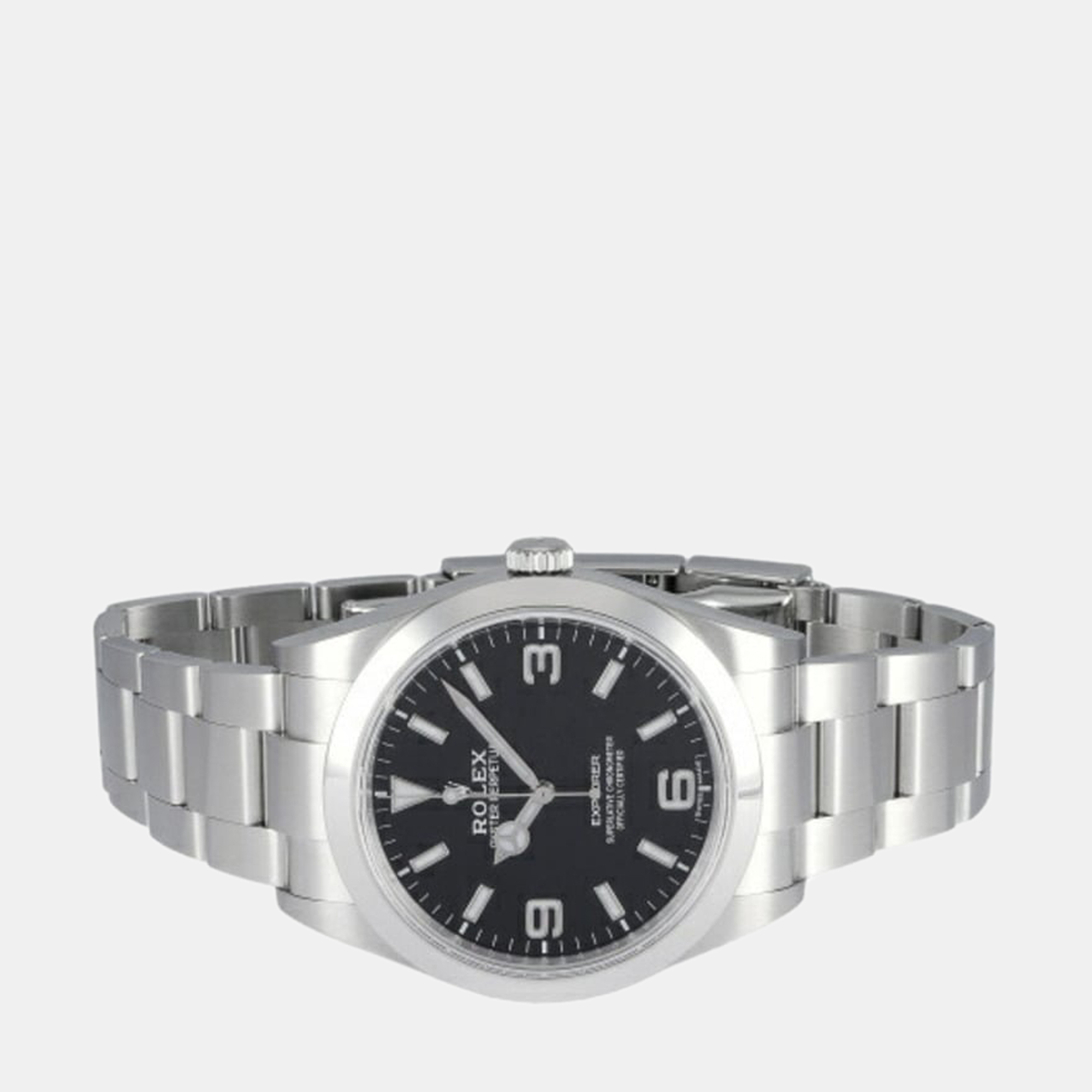 

Rolex Black Stainless Steel Explorer 214270 Automatic Men's Wristwatch 39 mm