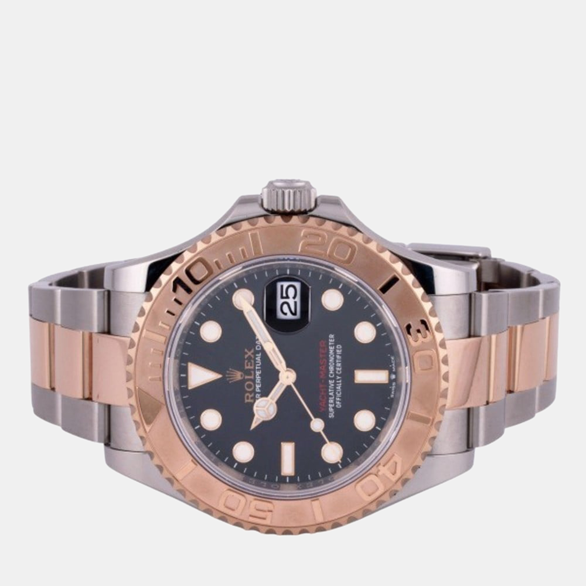 

Rolex Black 18k Rose Gold And Stainless Steel Yacht-Master 126621 Automatic Men's Wristwatch 40 mm