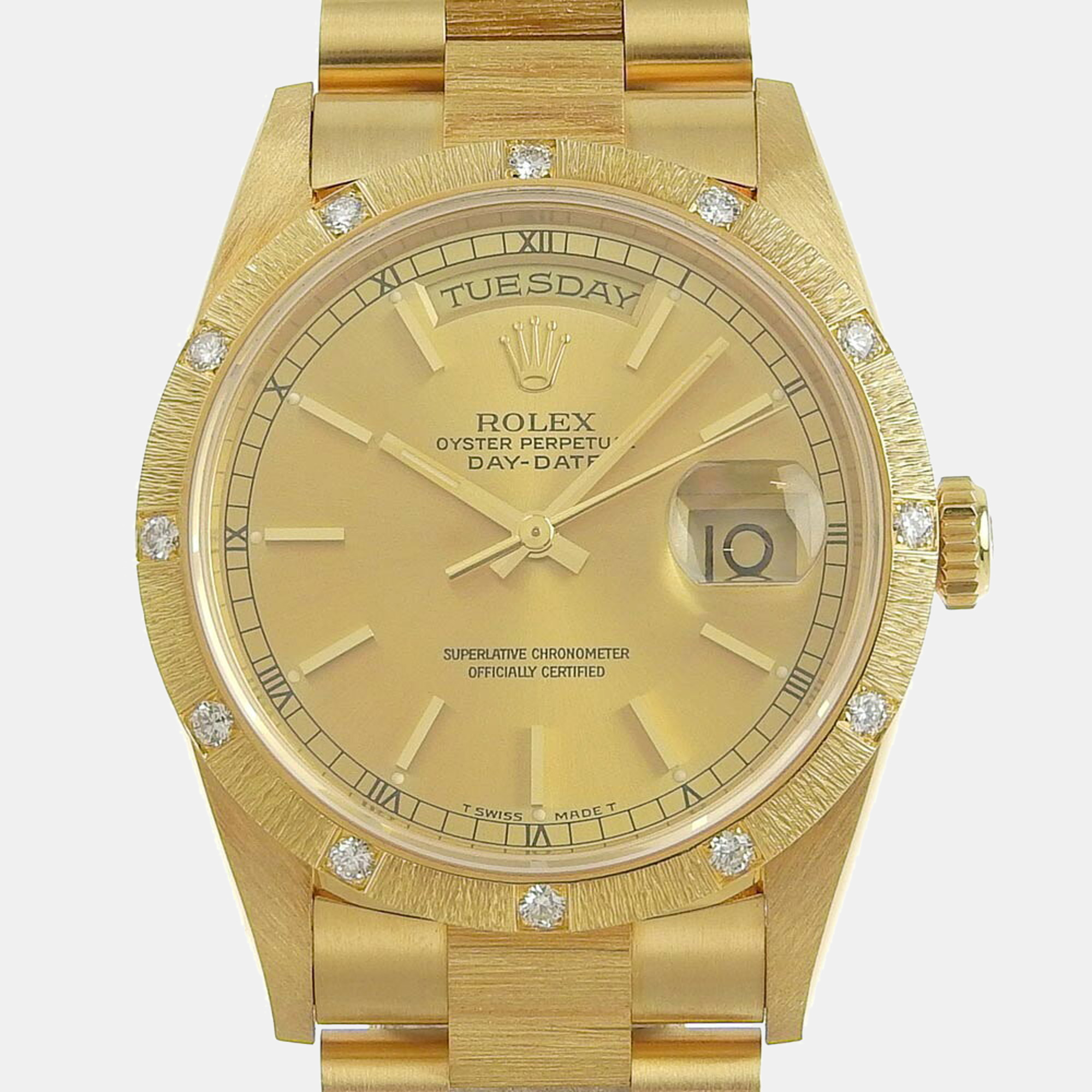 

Rolex Champagne 18k Yellow Gold Day-Date 18308 Automatic Men's Wristwatch 36 mm