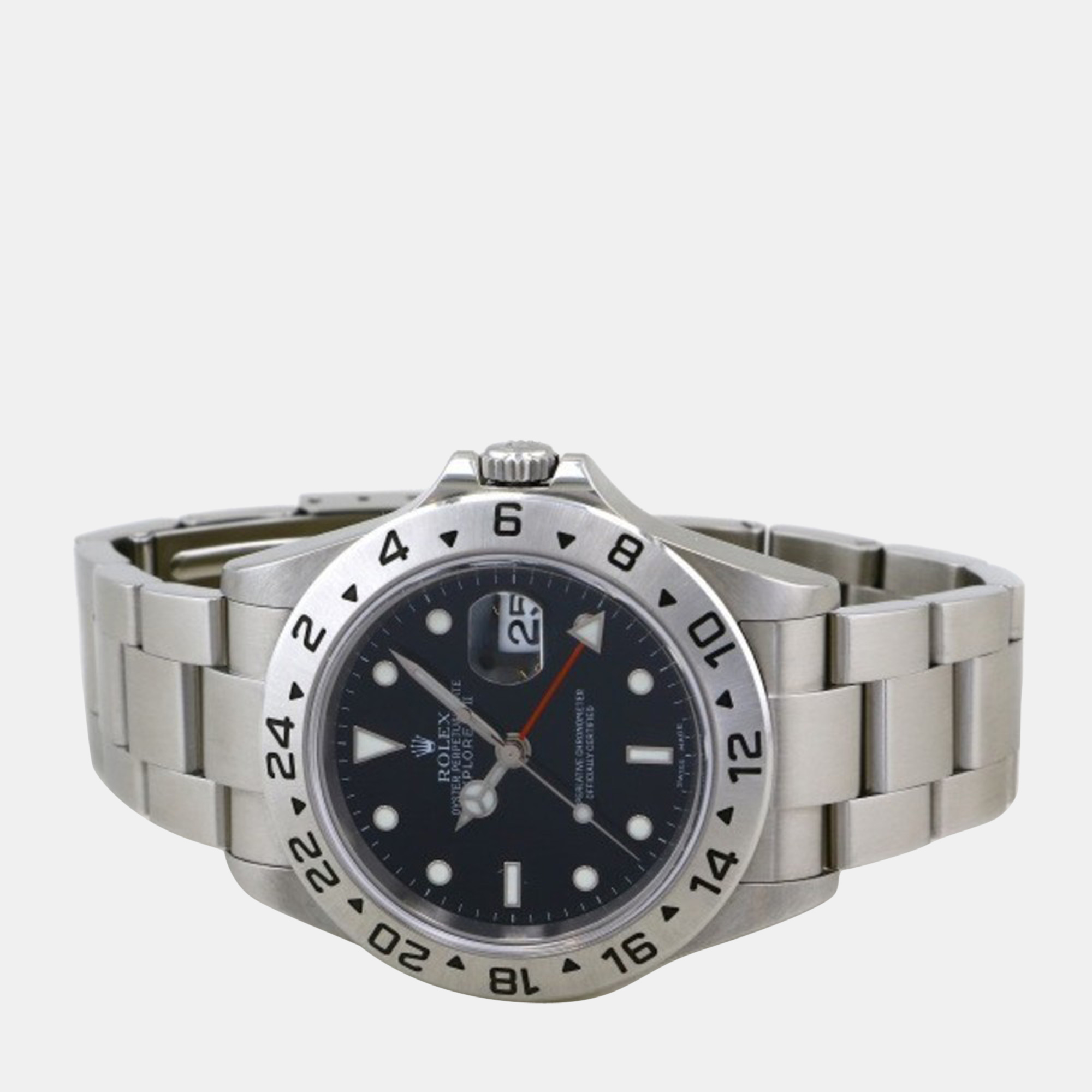 

Rolex Black Stainless Steel Explorer II 16570 Automatic Men's Wristwatch 40 mm