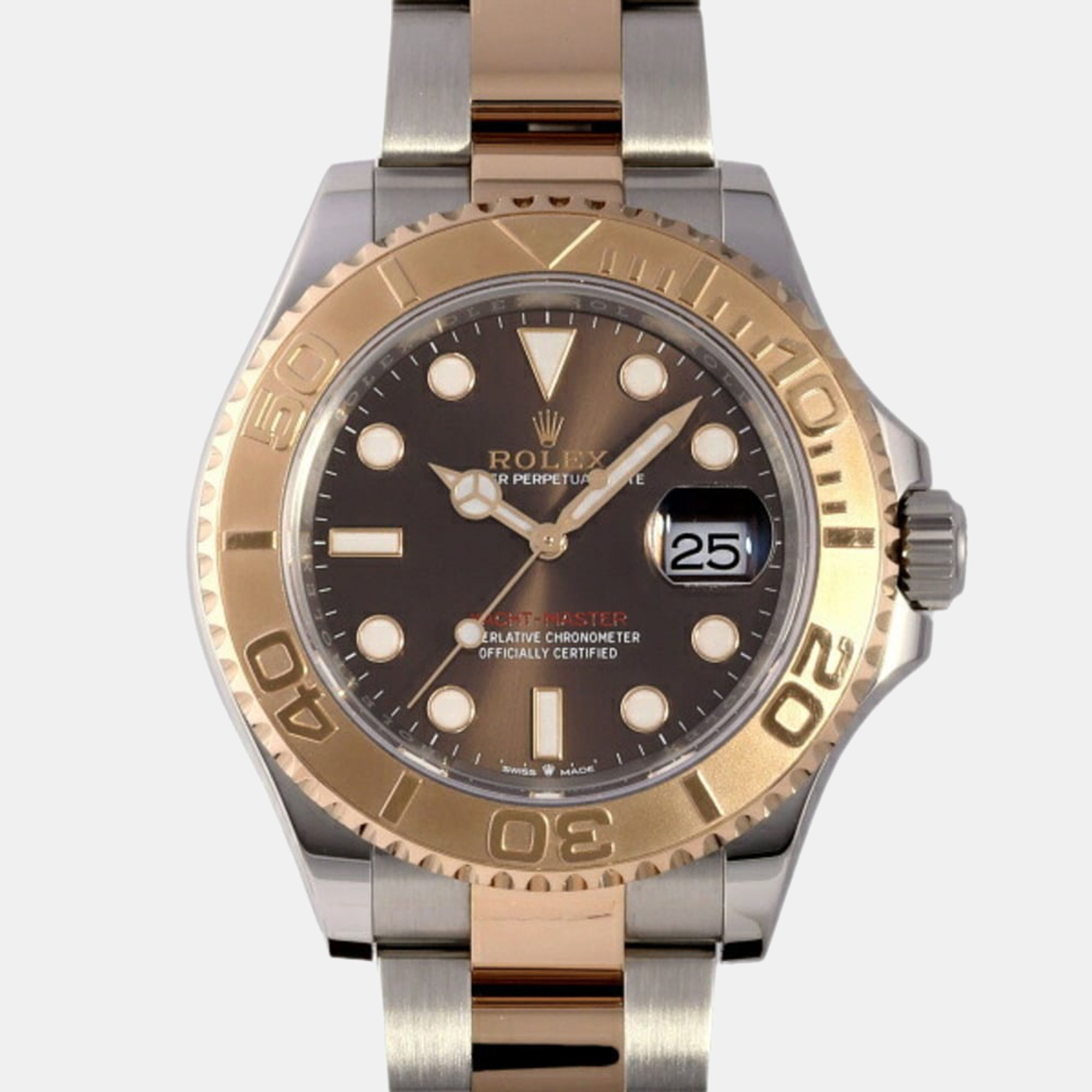 Click to view more detailed imagery on our partner's website Pre-owned Rolex Brown 18k Rose Gold And Stainless Steel Yacht-master 126621 Automatic Men's Wristwatch 40 Mm