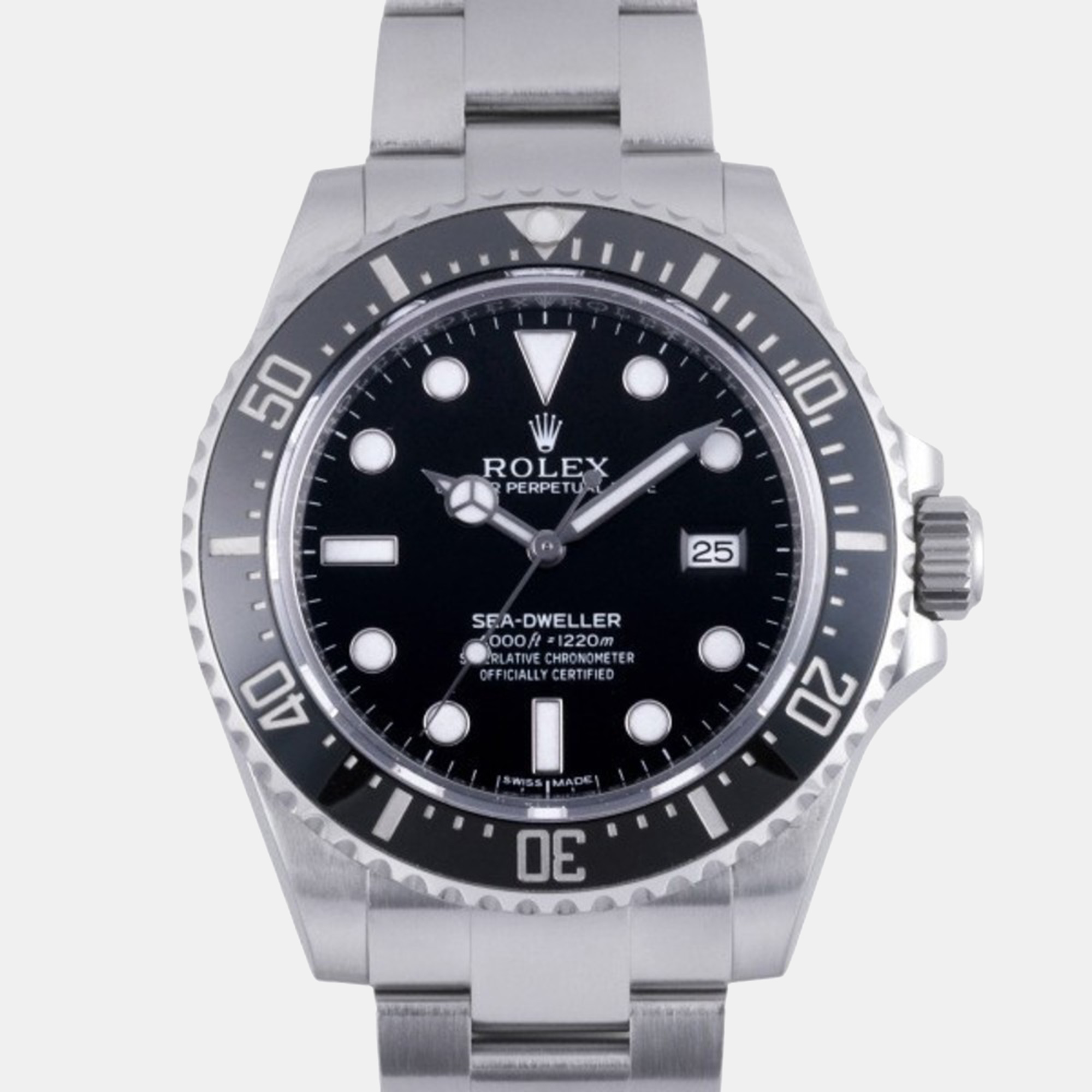 Pre-owned Rolex Black Stainless Steel Sea-dweller 116600 Automatic Men's Wristwatch 40 Mm