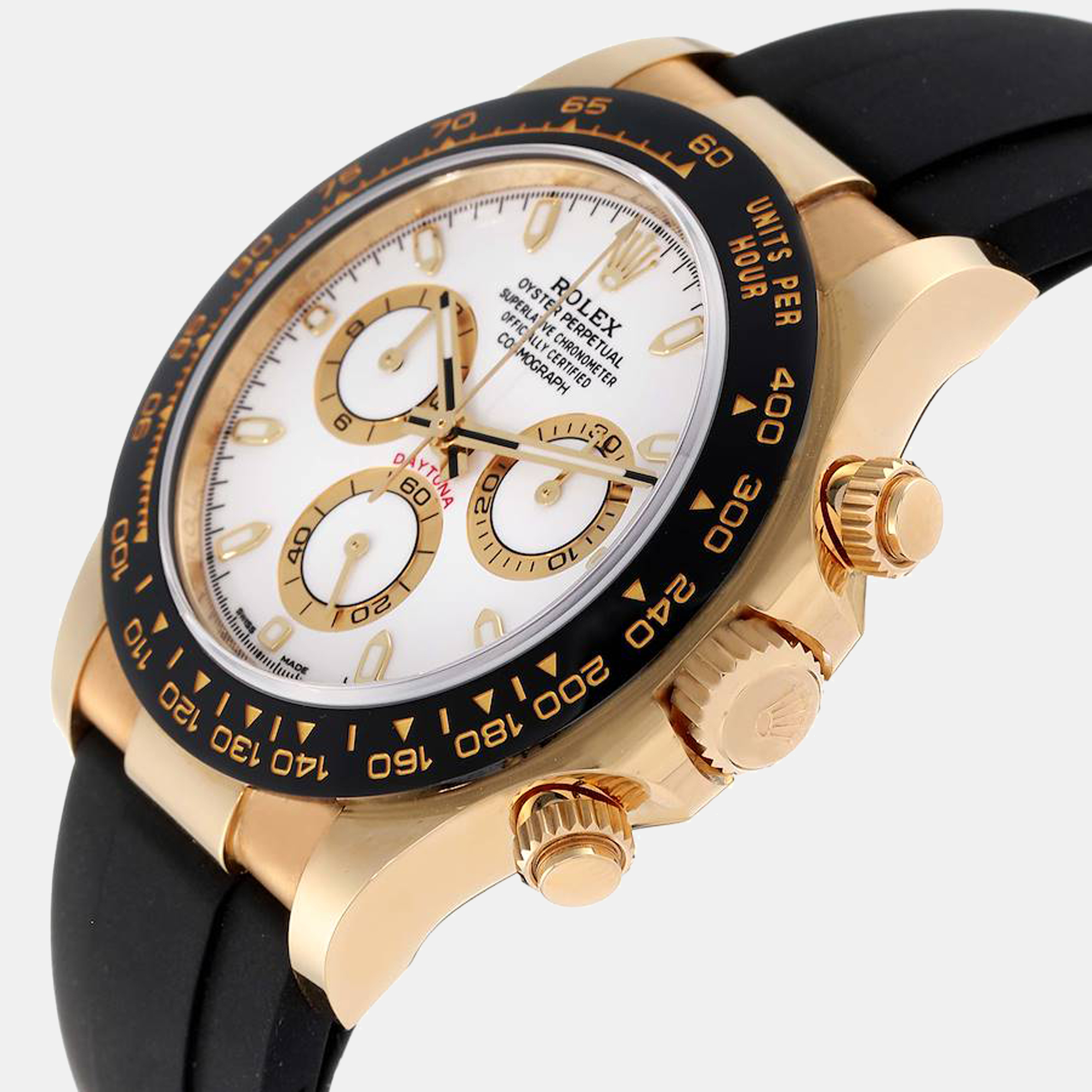 

Rolex White 18k Yellow Gold Cosmograph Daytona 116503 Automatic Men's Wristwatch 40 mm