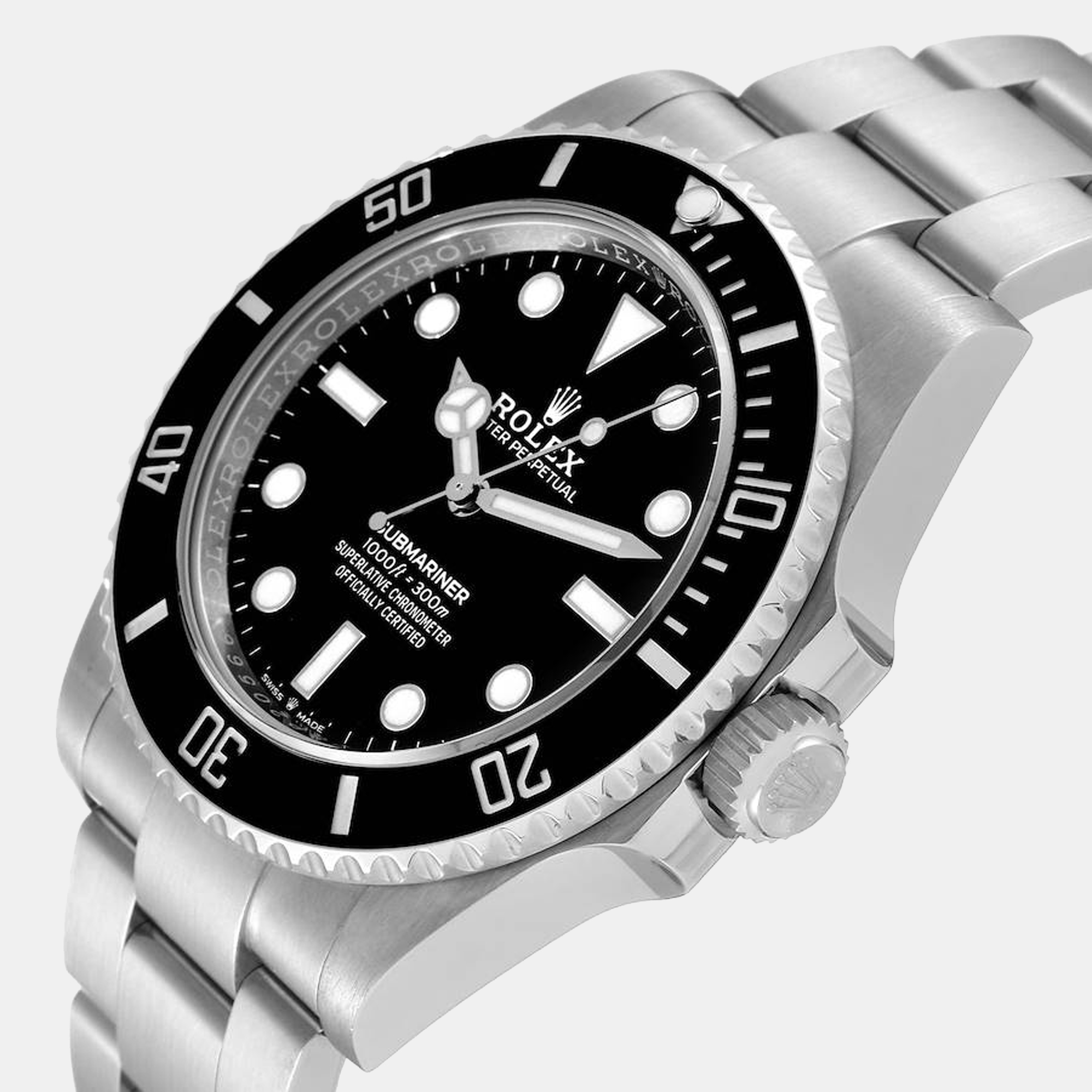 

Rolex Black Stainless Steel Submariner 124060 Automatic Men's Wristwatch 41 mm