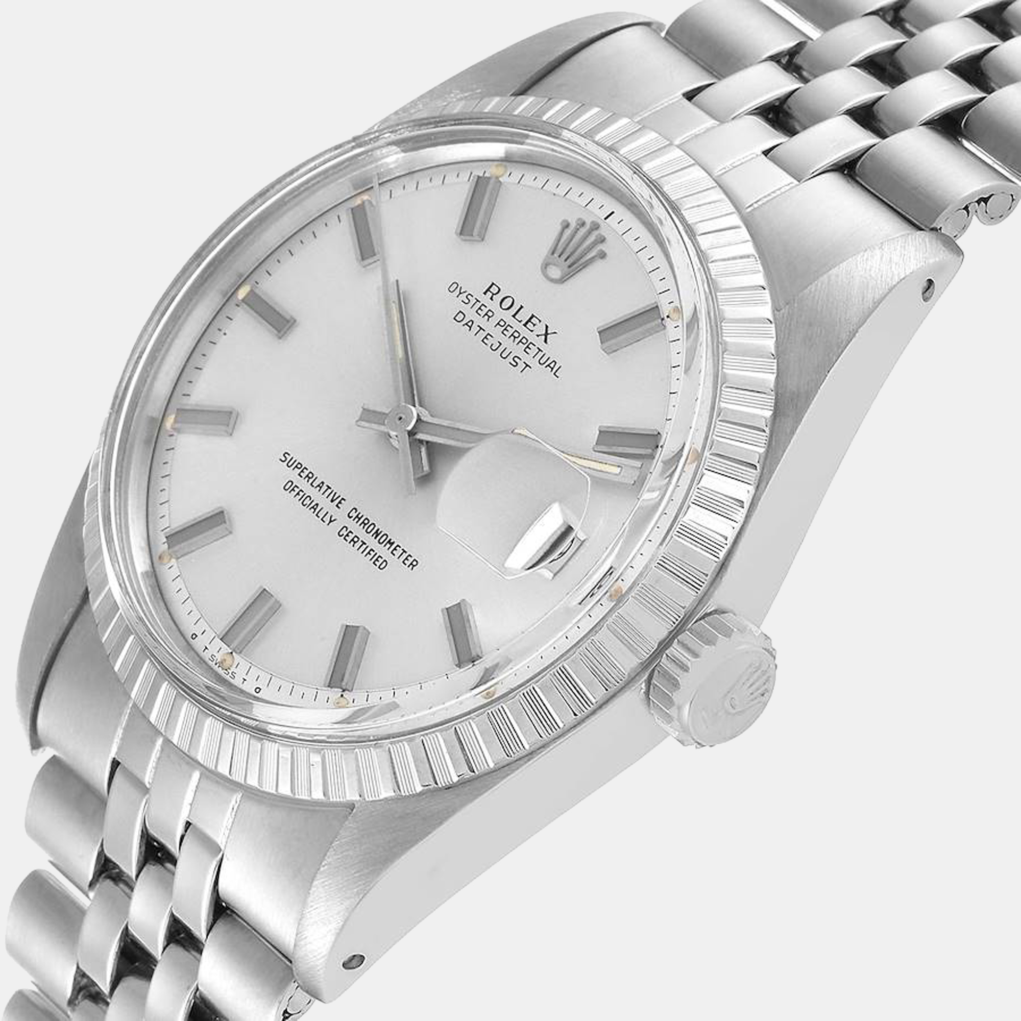 

Rolex Silver Stainless Steel Datejust Vintage 1603 Men's Wristwatch 36 mm
