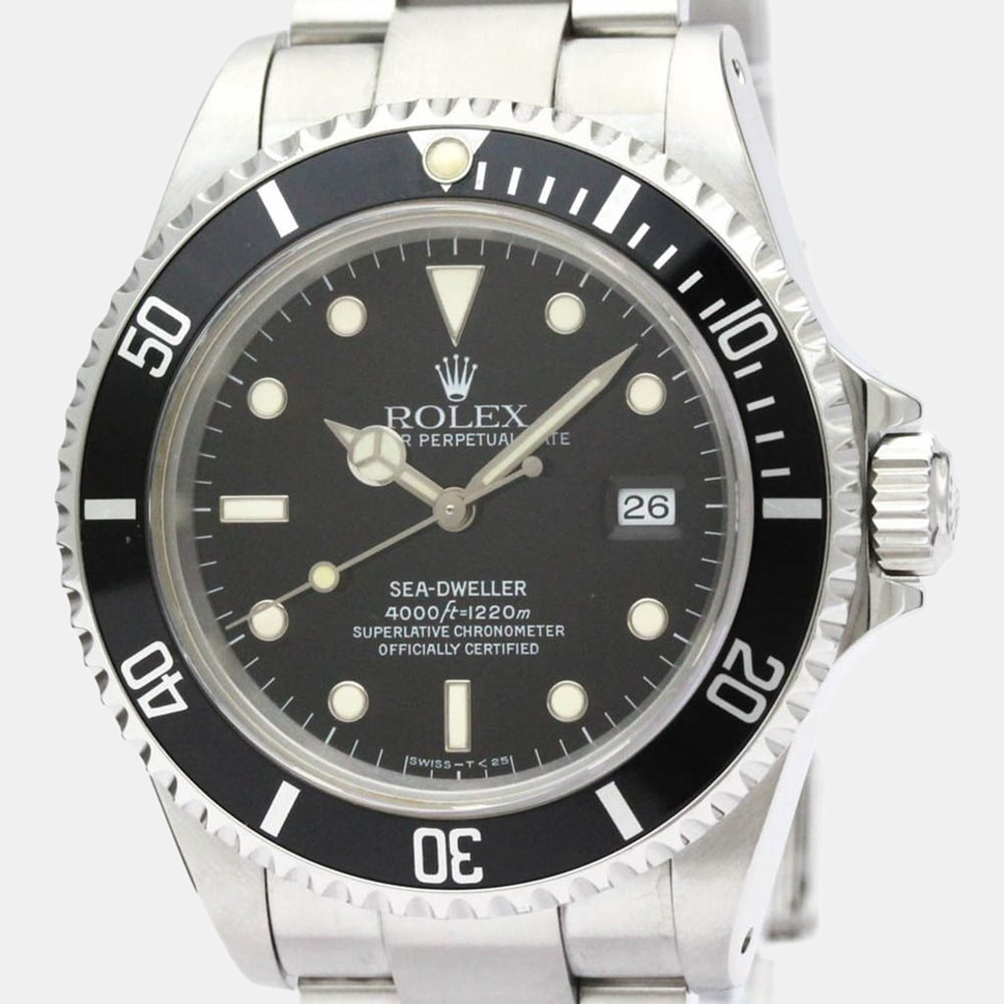 

Rolex Black Stainless Steel Sea-Dweller 16600 Automatic Men's Wristwatch 40 mm