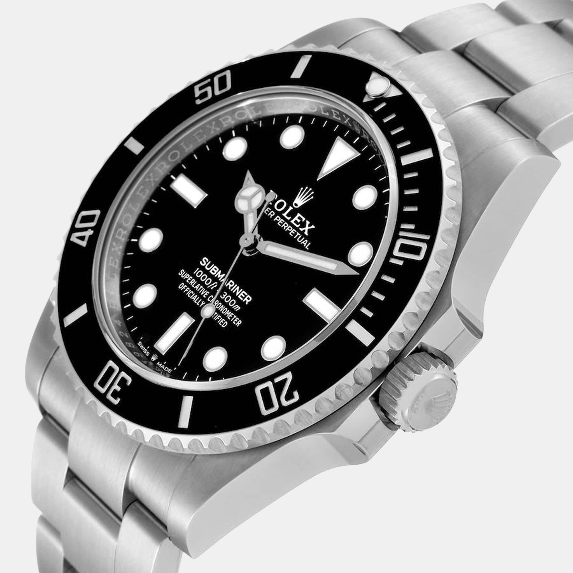 

Rolex Black Stainless Steel Submariner 124060 Automatic Men's Wristwatch 41 mm