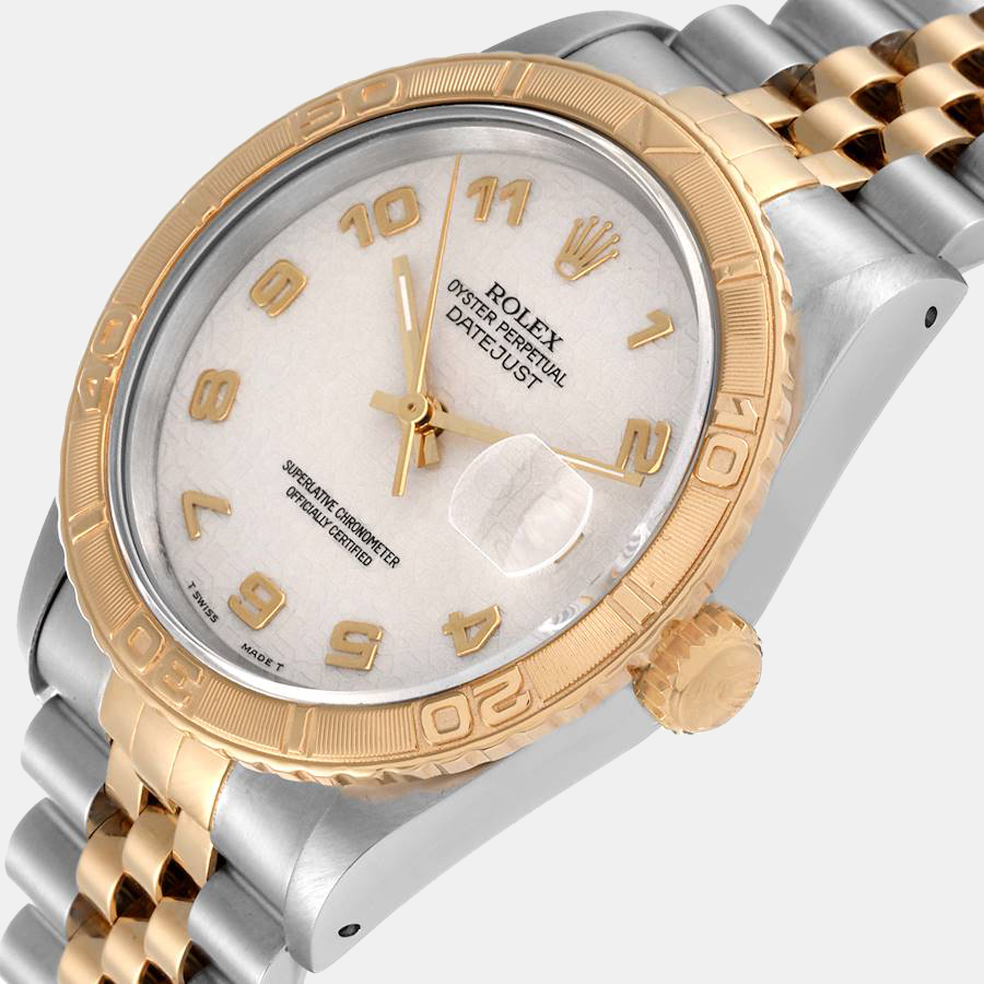 

Rolex Silver 18K Yellow Gold And Stainless Steel Turnograph Datejust 16263 Men's Wristwatch 36 mm
