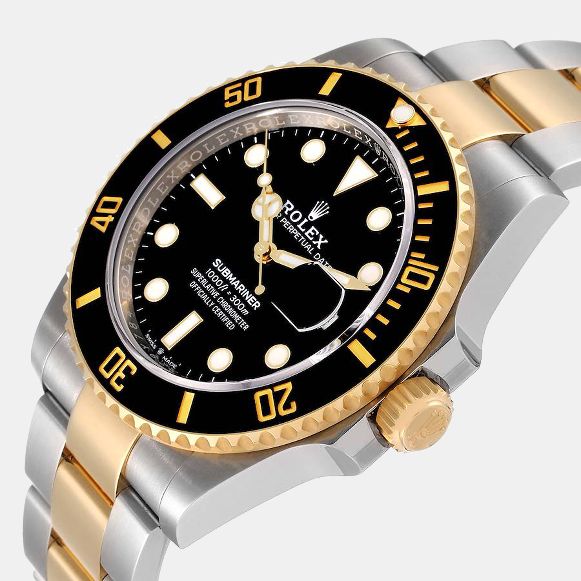 

Rolex Black 8K Yellow Gold And Stainless Steel Submariner 126613 Automatic Men's Wristwatch 41 mm