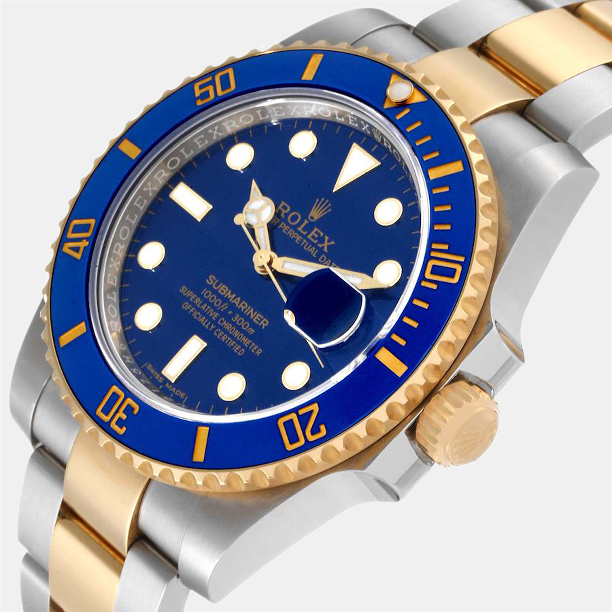 

Rolex Blue 18K Yellow Gold And Stainless Steel Submariner 116613 Automatic Men's Wristwatch 40 mm