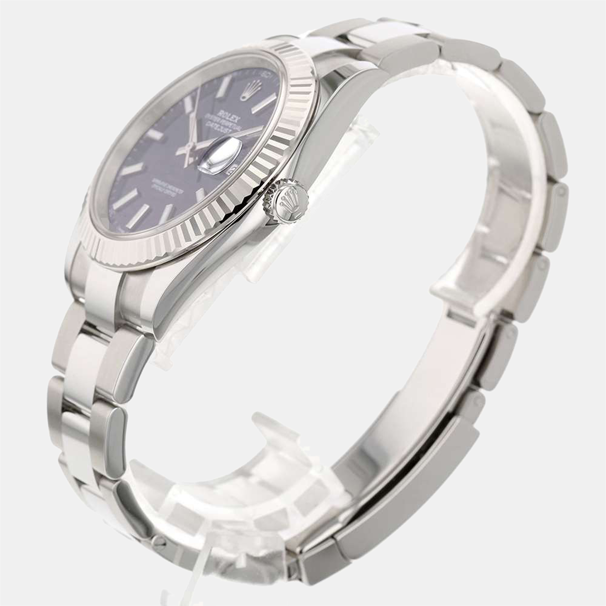 

Rolex Blue 18k White Gold And Stainless Steel Datejust 126334 Automatic Men's Wristwatch 41 mm