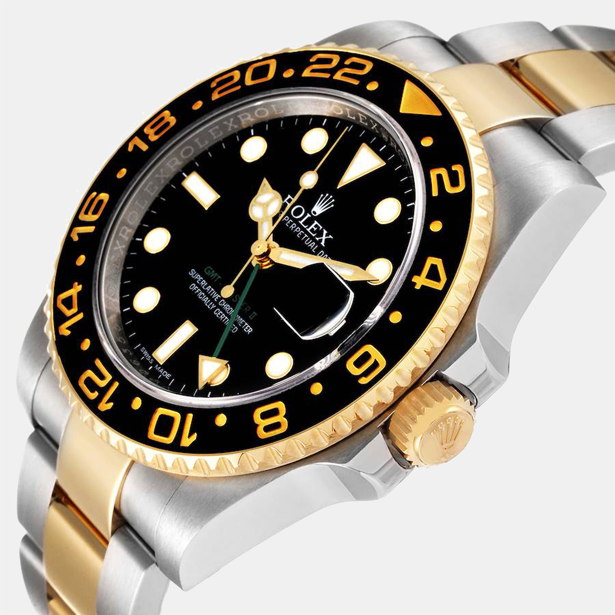 

Rolex Black 18K Yellow Gold And Stainless Steel GMT-Master II 116713 Automatic Men's Wristwatch 40 mm