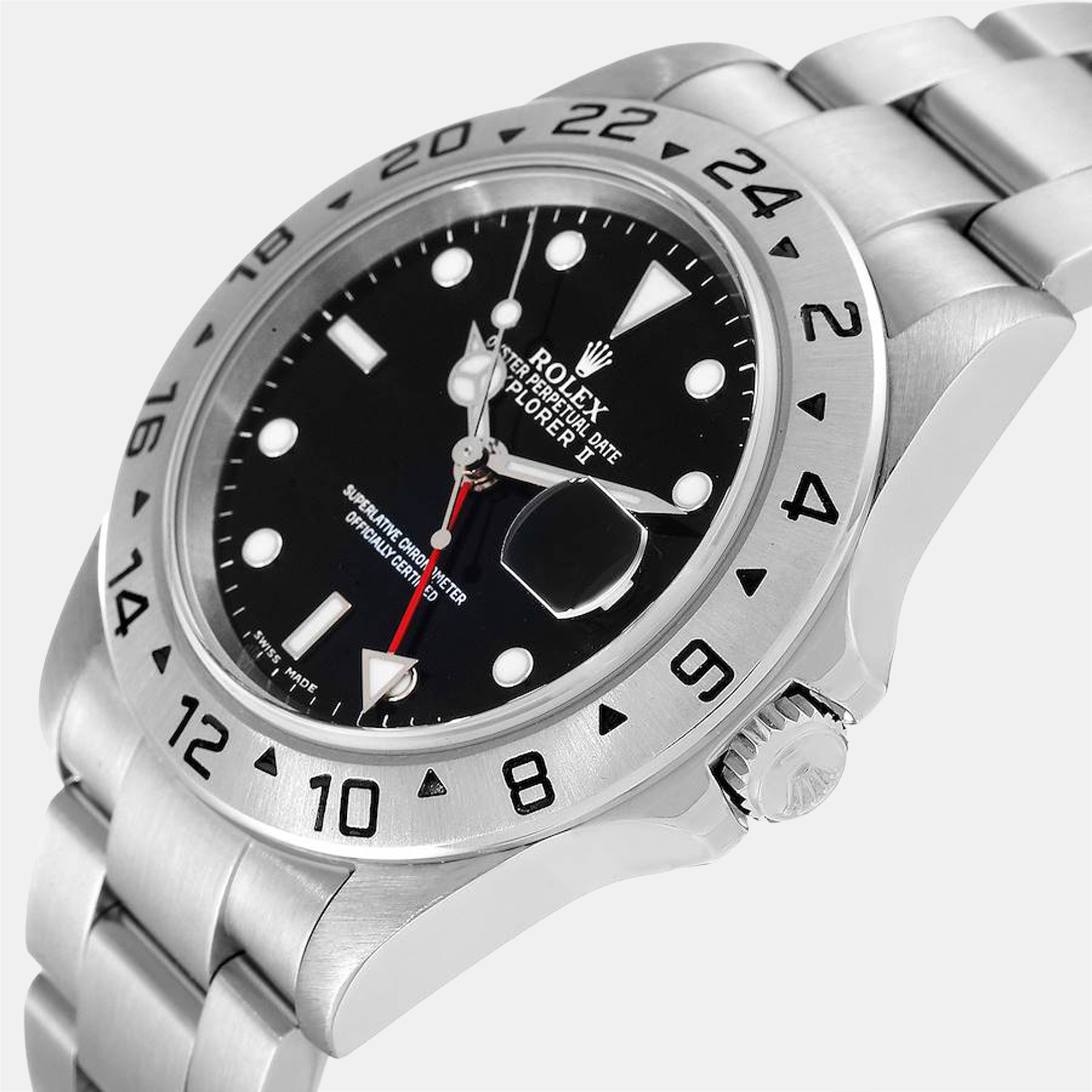 

Rolex Black Stainless Steel Explorer II 16570 Automatic Men's Wristwatch 40 mm