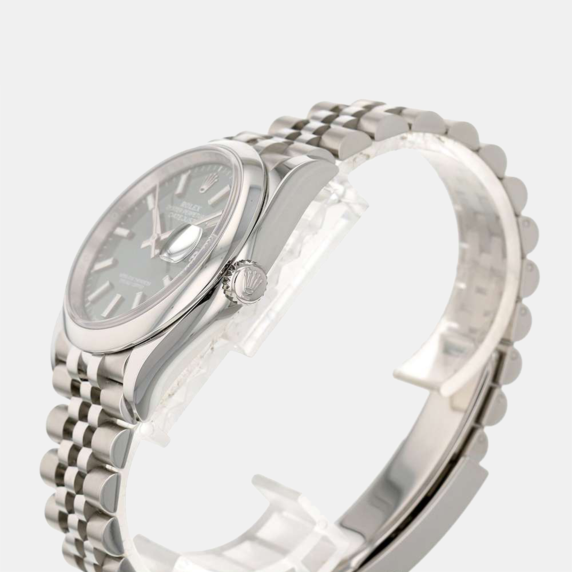 

Rolex Green Stainless Steel Datejust 126200 Automatic Men's Wristwatch 36 mm