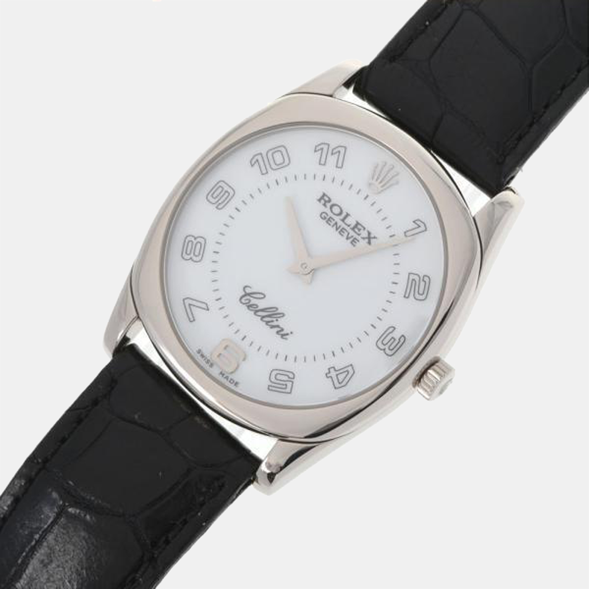 

Rolex White White Gold Cellini 4233 Automatic Men's Wristwatch 33 mm