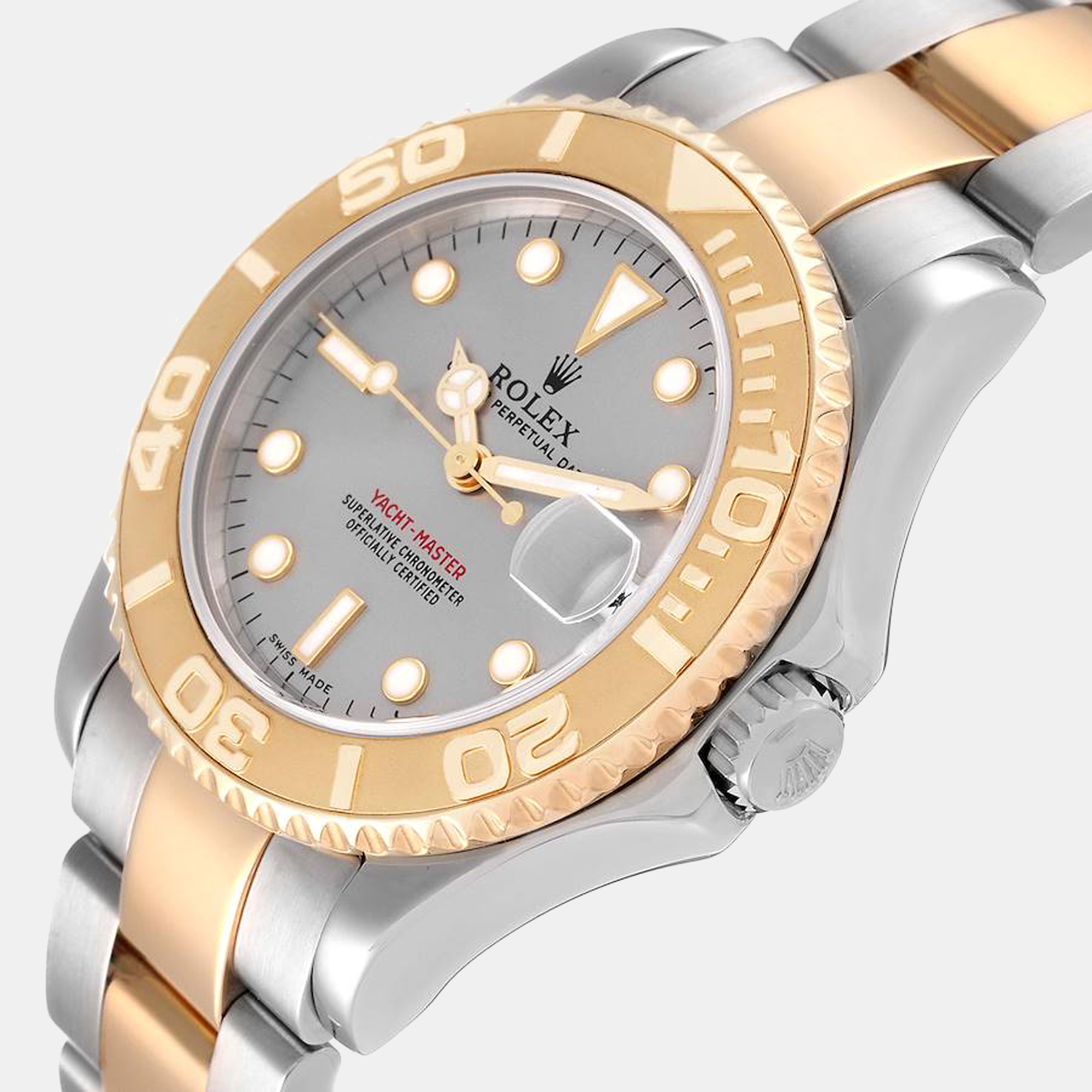 

Rolex Grey 18K Yellow Gold And Stainless Steel Yacht-Master 168623 Automatic Men's Wristwatch 35 mm