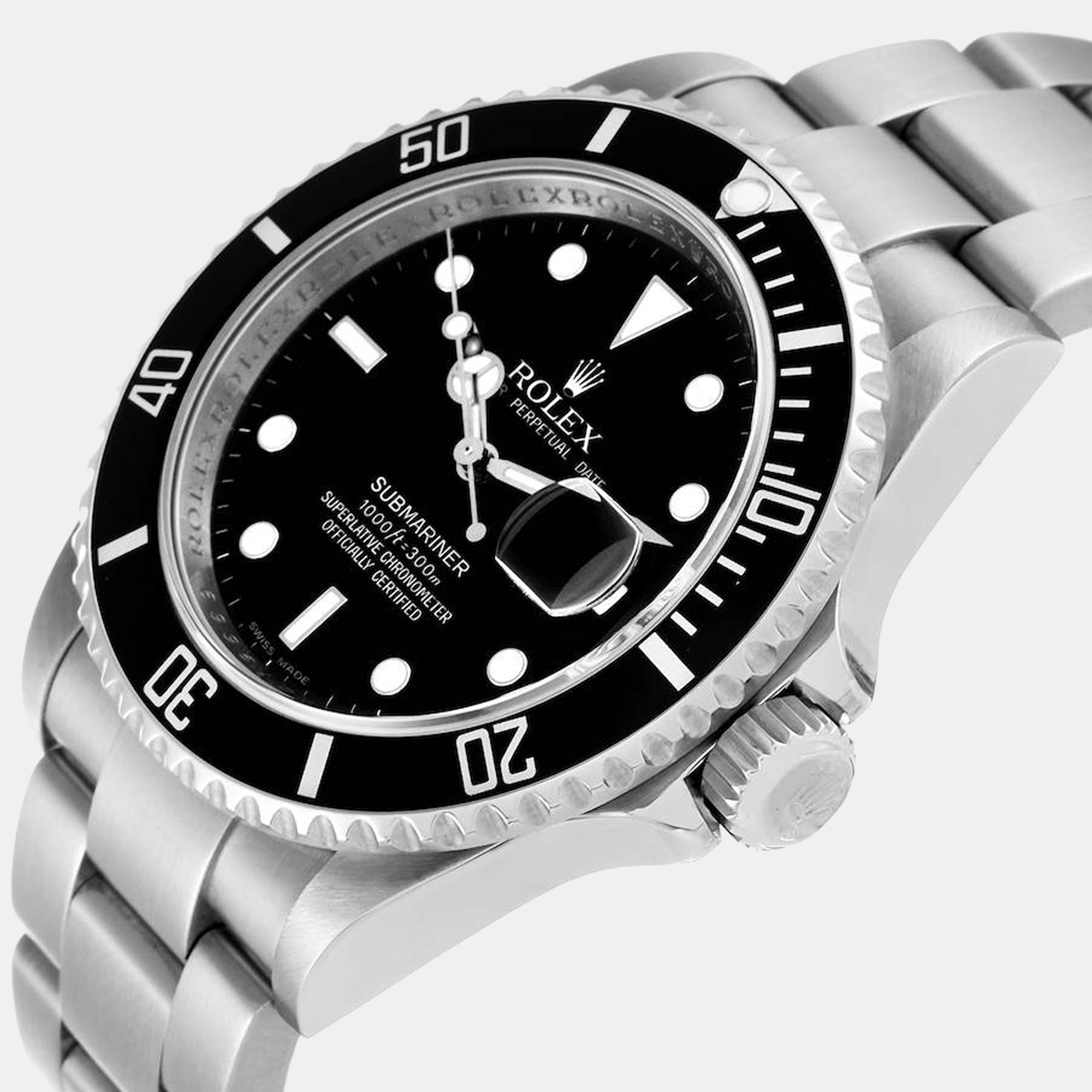 

Rolex Black Stainless Steel Submariner 16610 Automatic Men's Wristwatch 40 mm