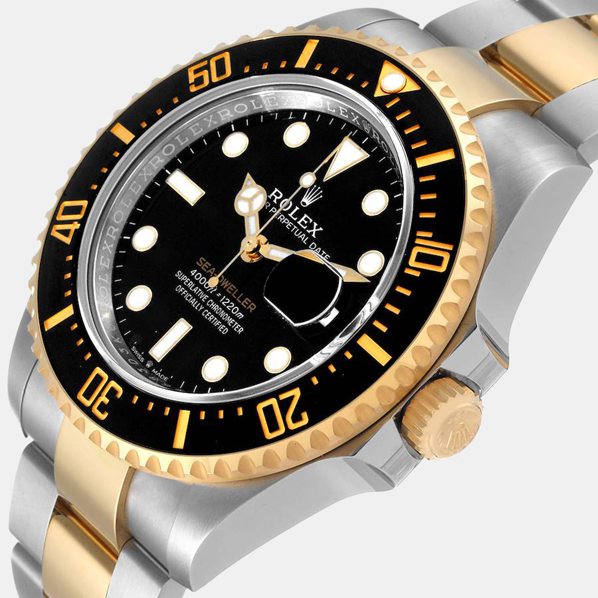 

Rolex Black 18K Yellow Gold And Stainless Steel Sea-Dweller 126603 Automatic Men's Wristwatch 43 mm