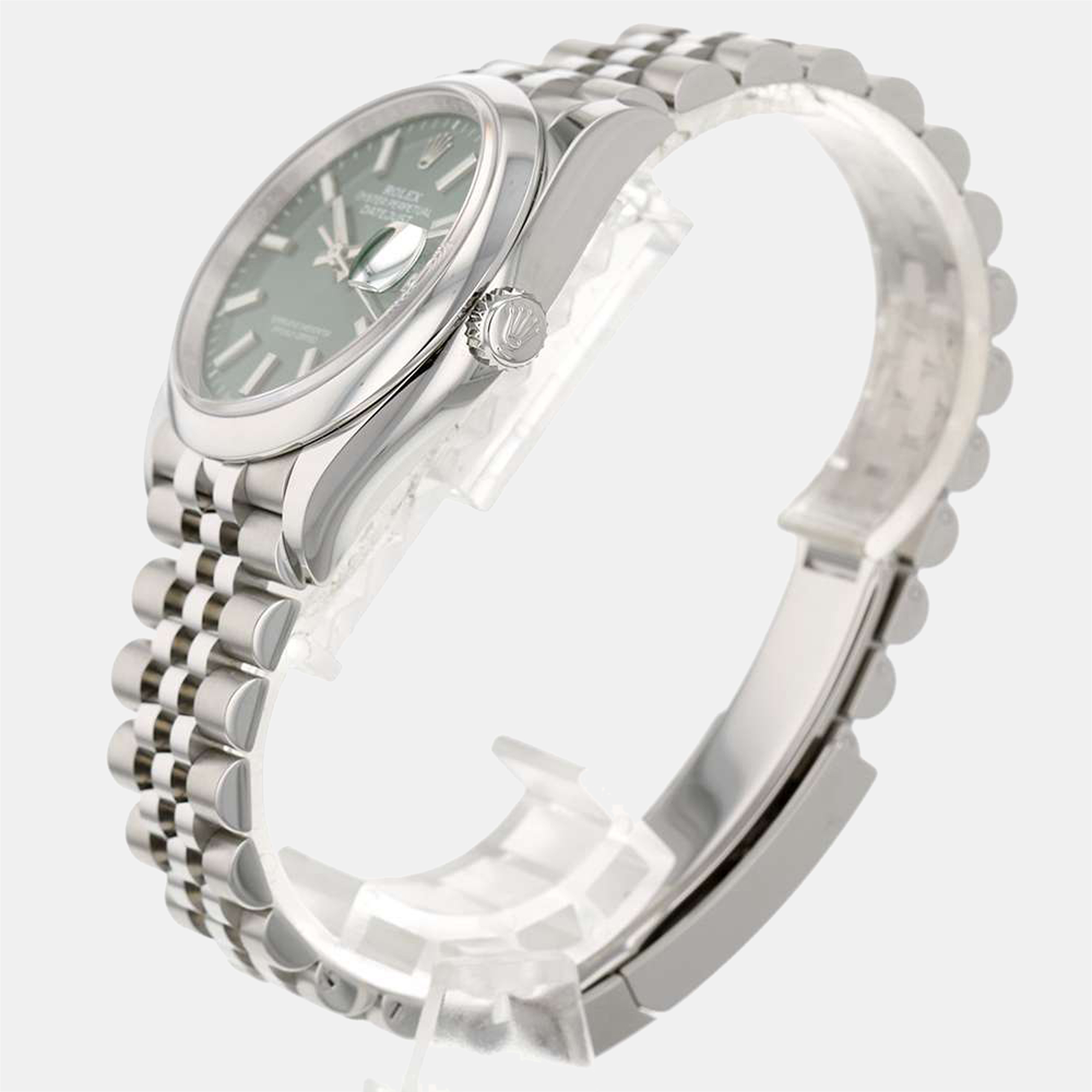 

Rolex Green Stainless Steel Datejust 126200 Automatic Men's Wristwatch 36 mm