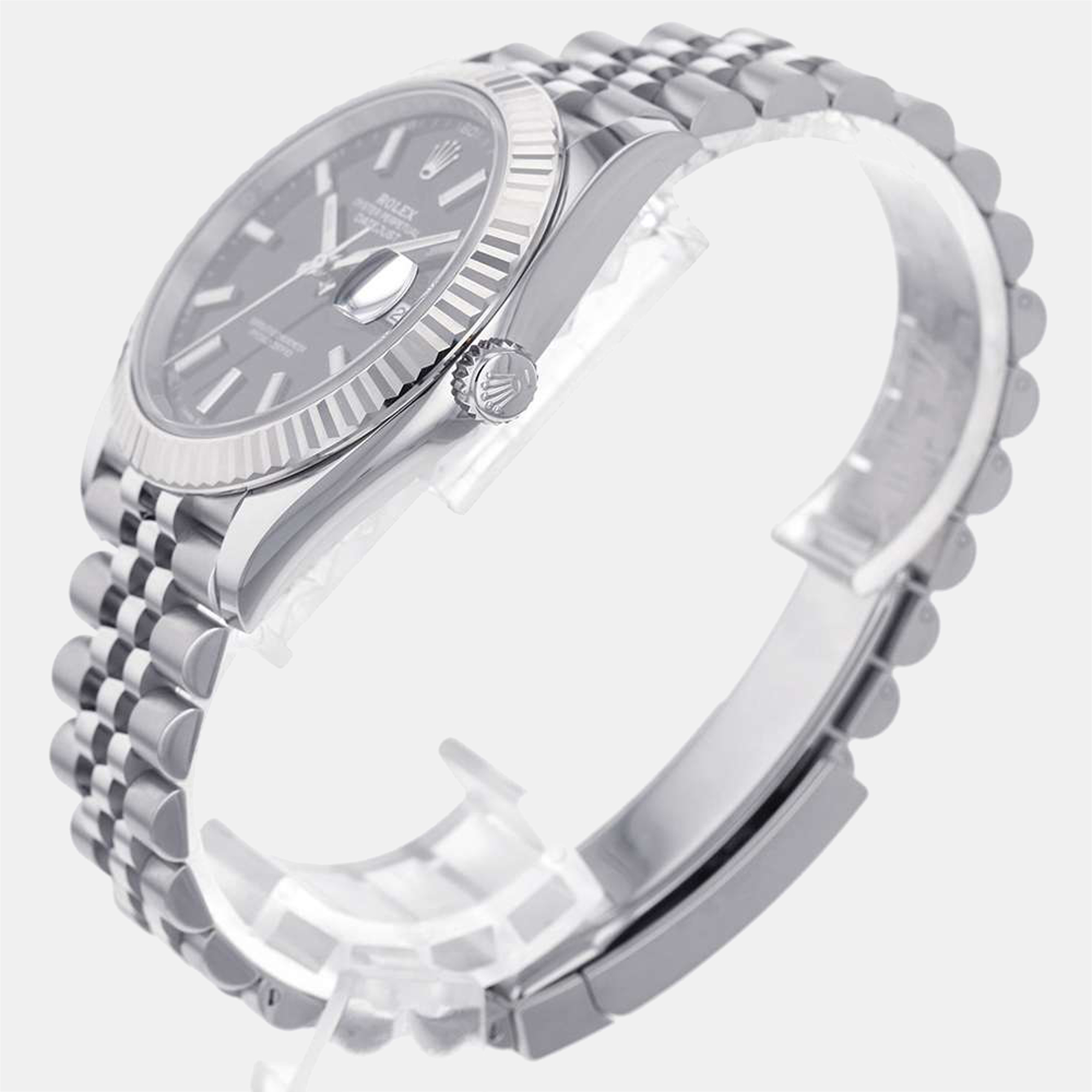 

Rolex Black 18K White Gold And Stainless Steel Datejust 126334 Automatic Men's Wristwatch 41 mm