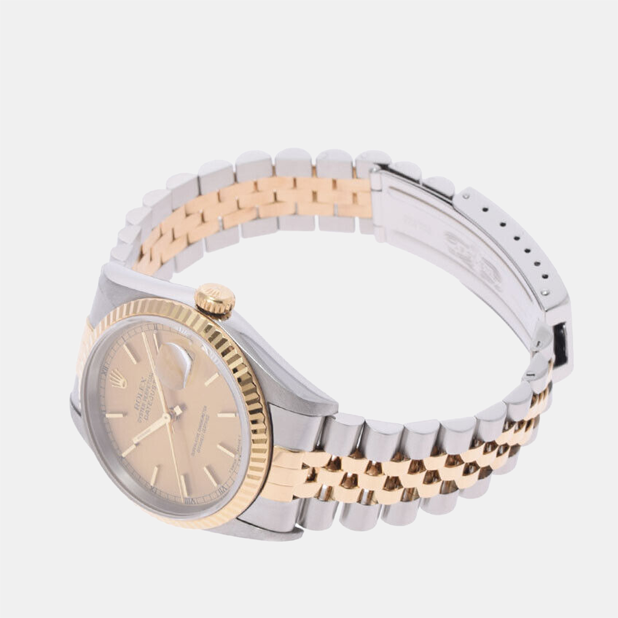 

Rolex Champagne 18k Yellow Gold And Stainless Steel Datejust 16233 Men's Wristwatch 36 mm