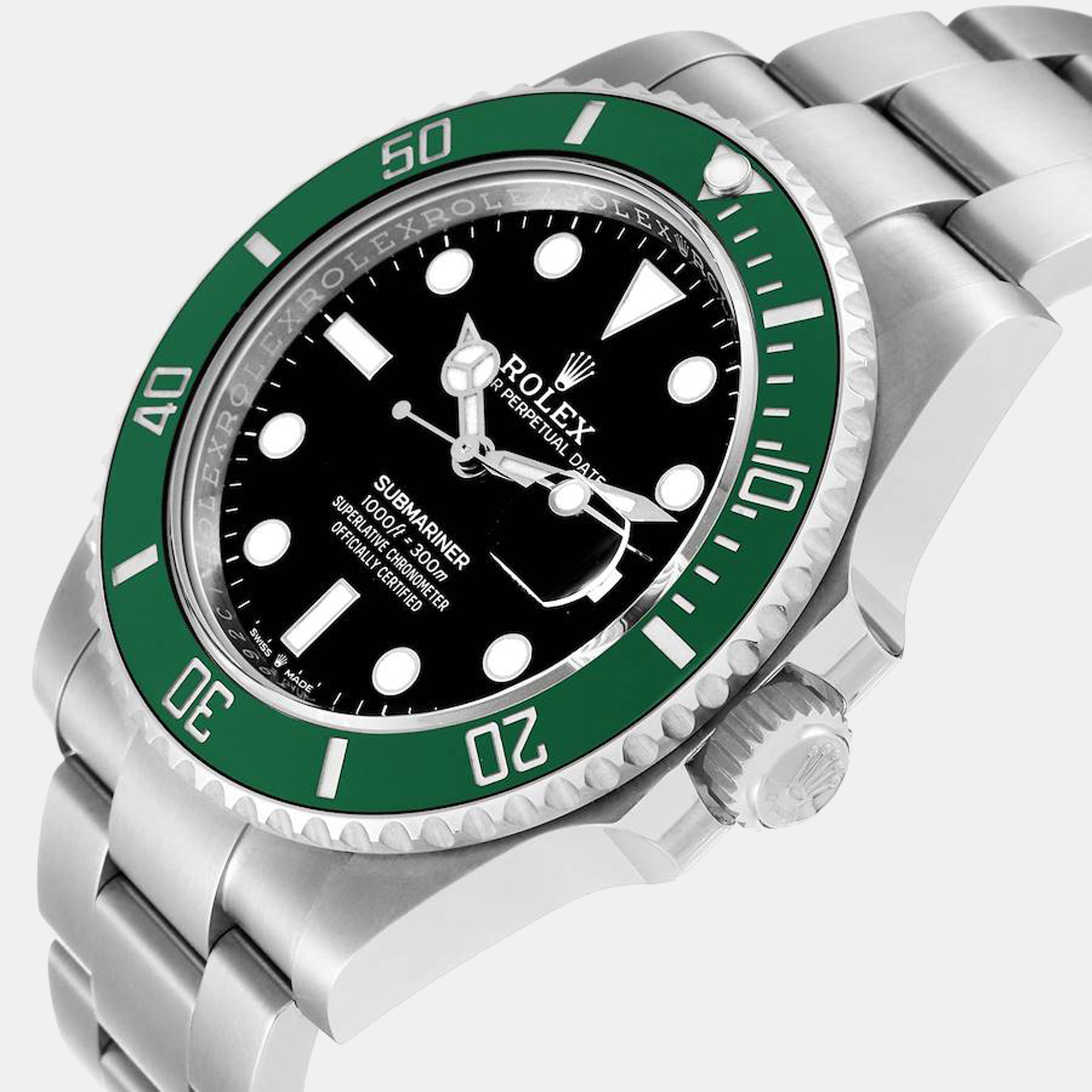 

Rolex Black Stainless Steel Submariner Kermit 126610LV Automatic Men's Wristwatch 41 mm