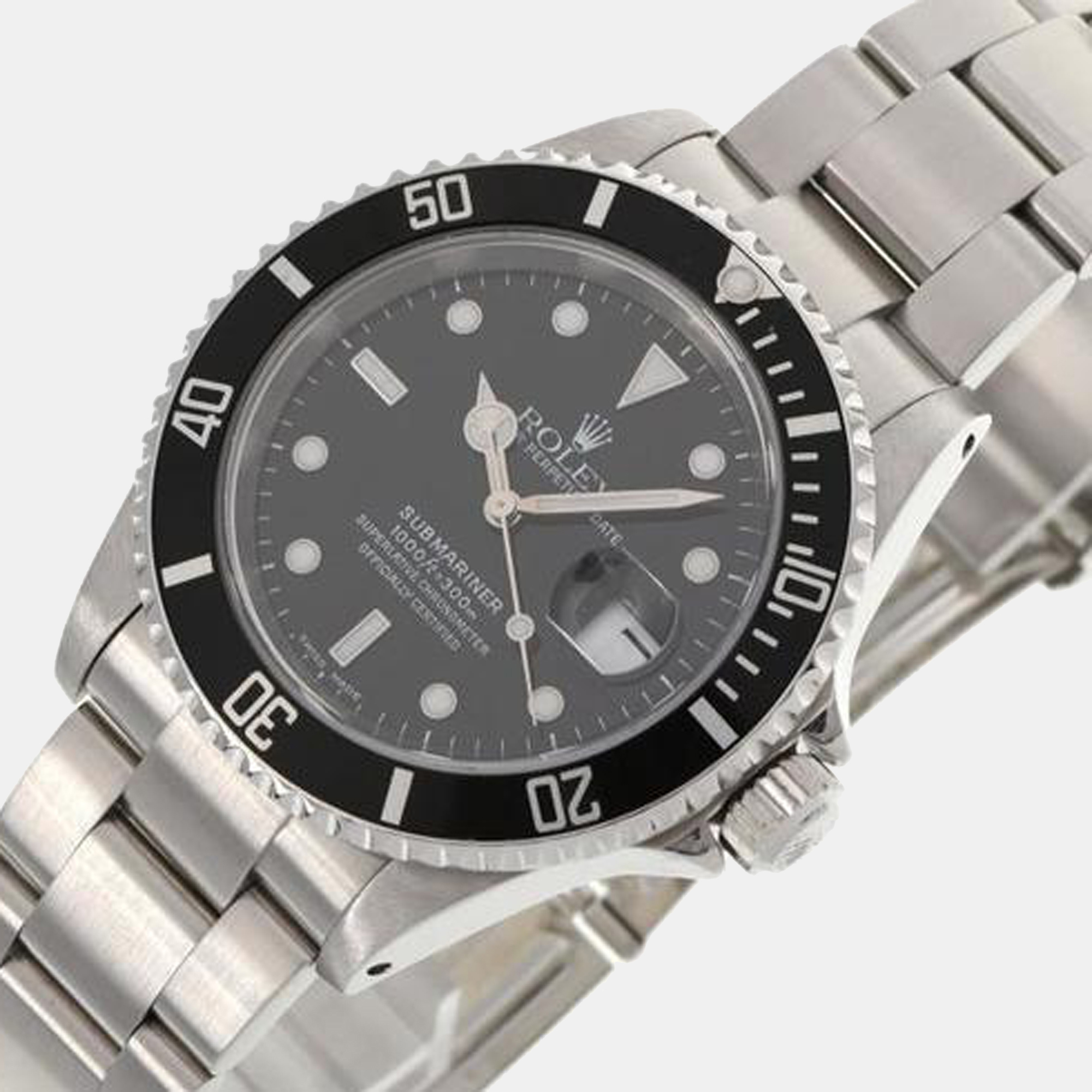 

Rolex Black Stainless Steel Submariner 16610 Automatic Men's Wristwatch 40 mm