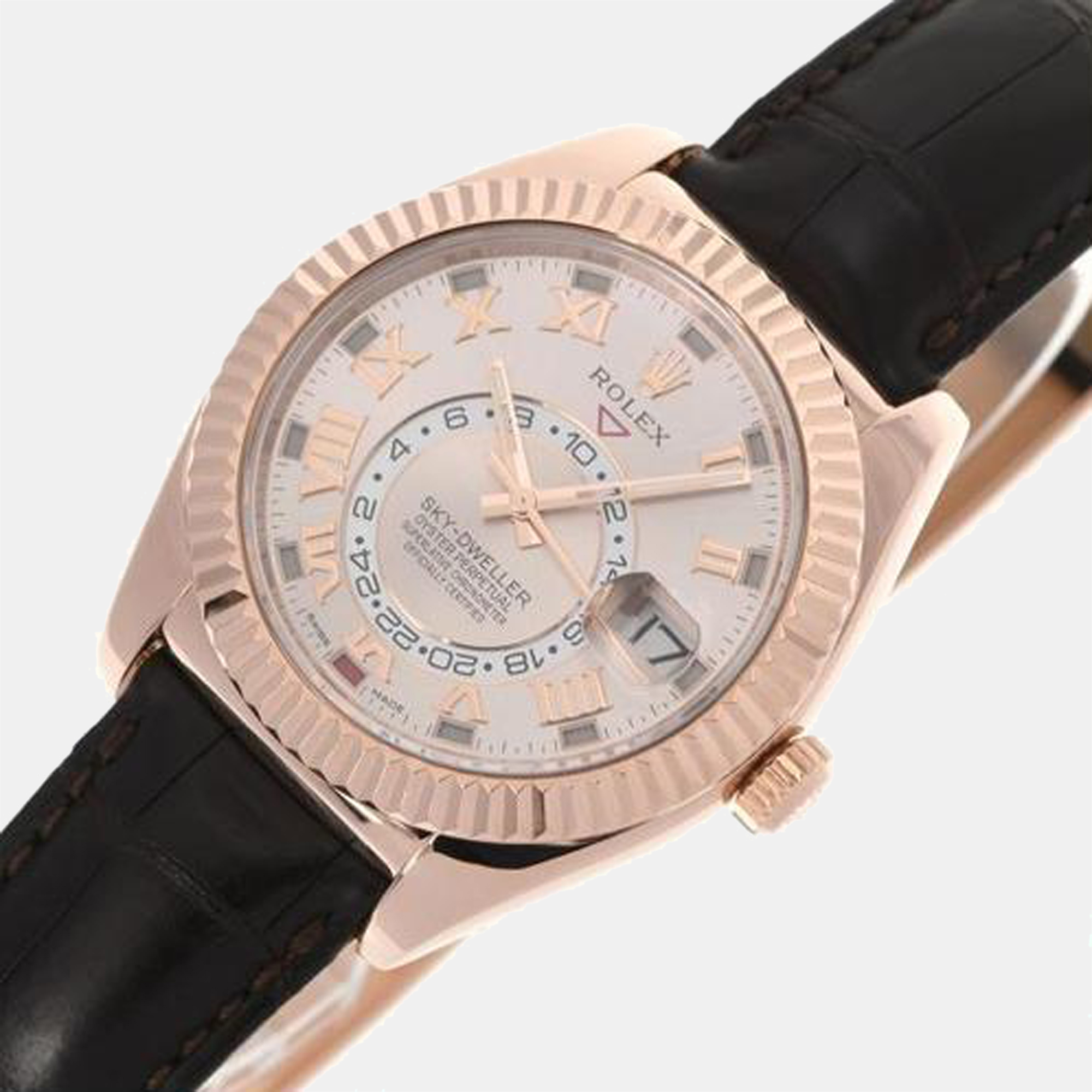 

Rolex Pink 18K Rose Gold Sky-Dweller 326135 Automatic Men's Wristwatch 42 mm