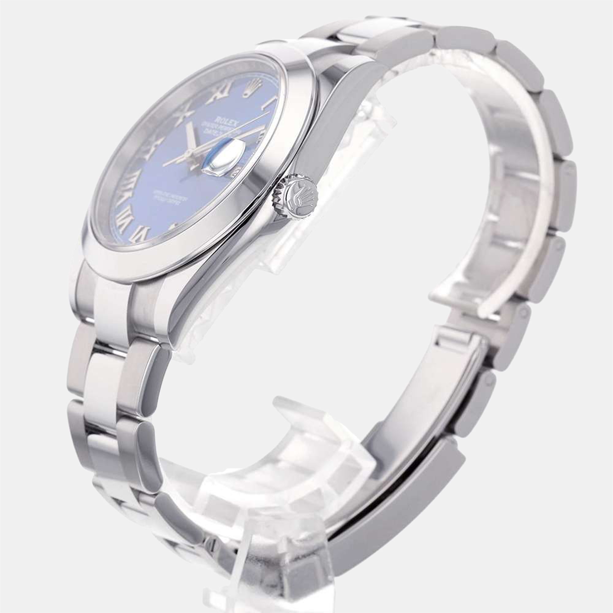 

Rolex Blue Stainless Steel Datejust 126300 Automatic Men's Wristwatch 41 mm