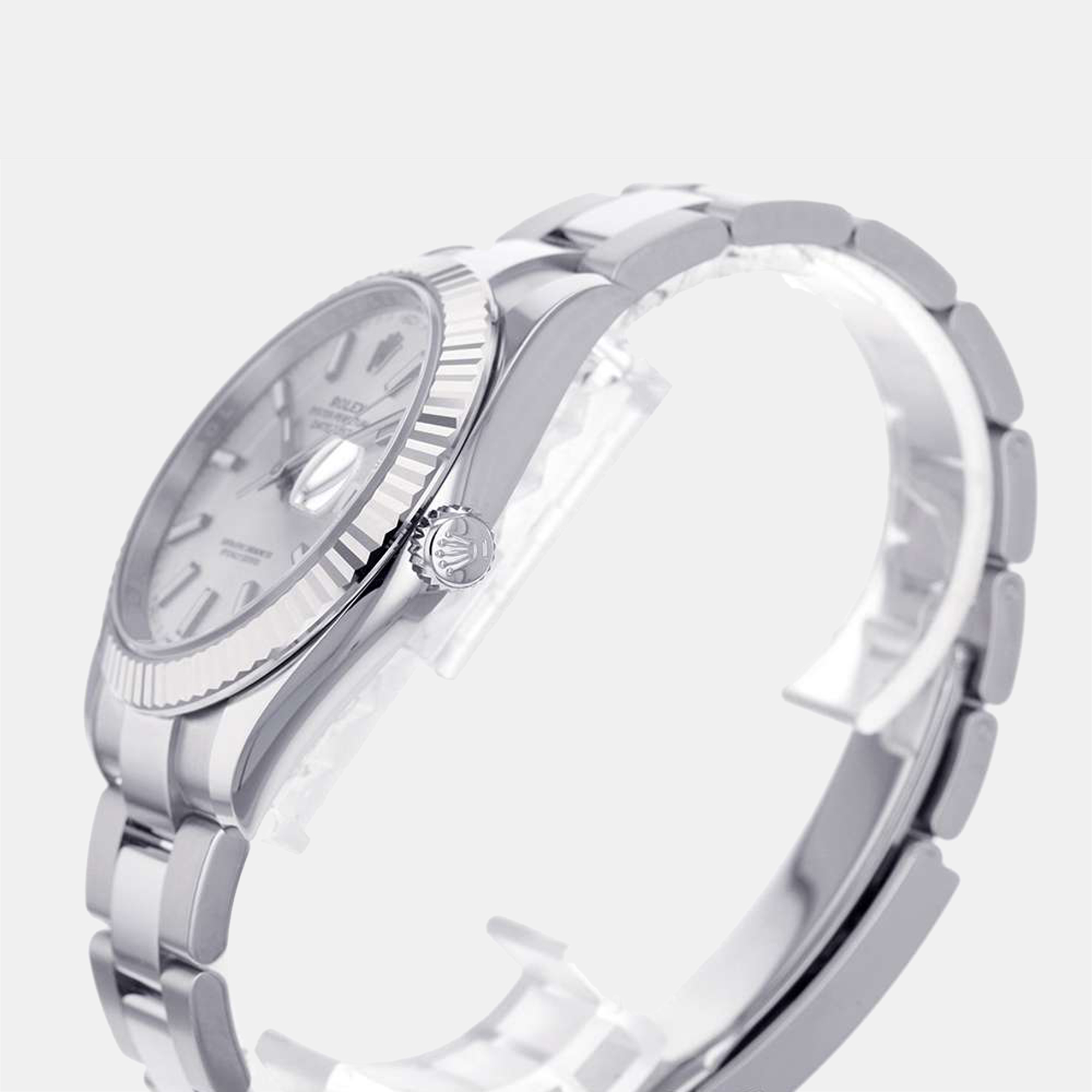 

Rolex Silver 18K White Gold And Stainless Steel Datejust 126334 Automatic Men's Wristwatch 41 mm