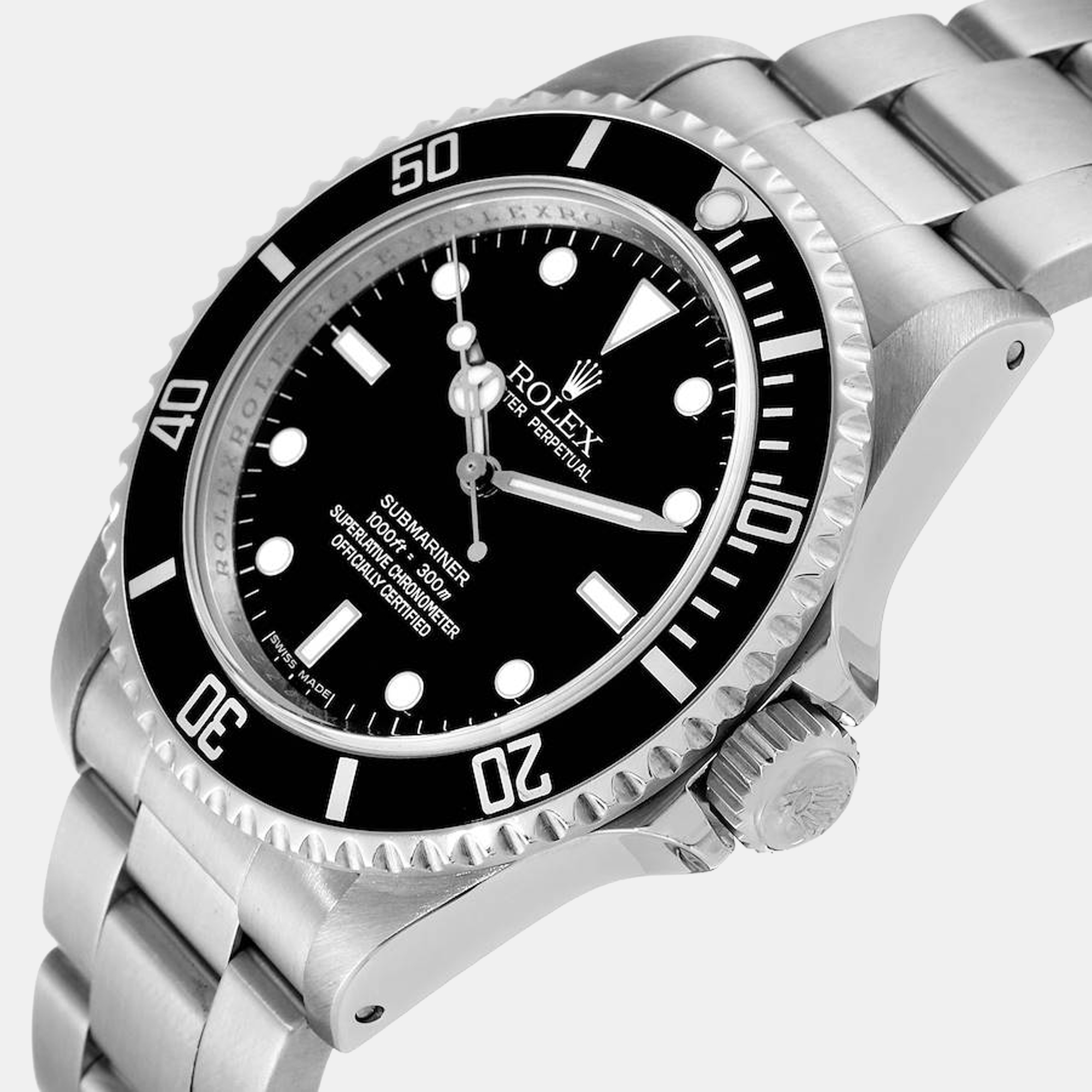 

Rolex Black Stainless Steel Submariner 14060 Men's Wristwatch 40 mm