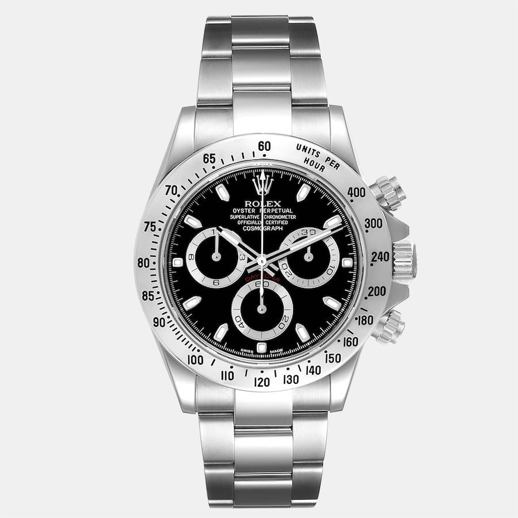 Pre-owned Rolex Black Stainless Steel Cosmograph Daytona 116520 ...