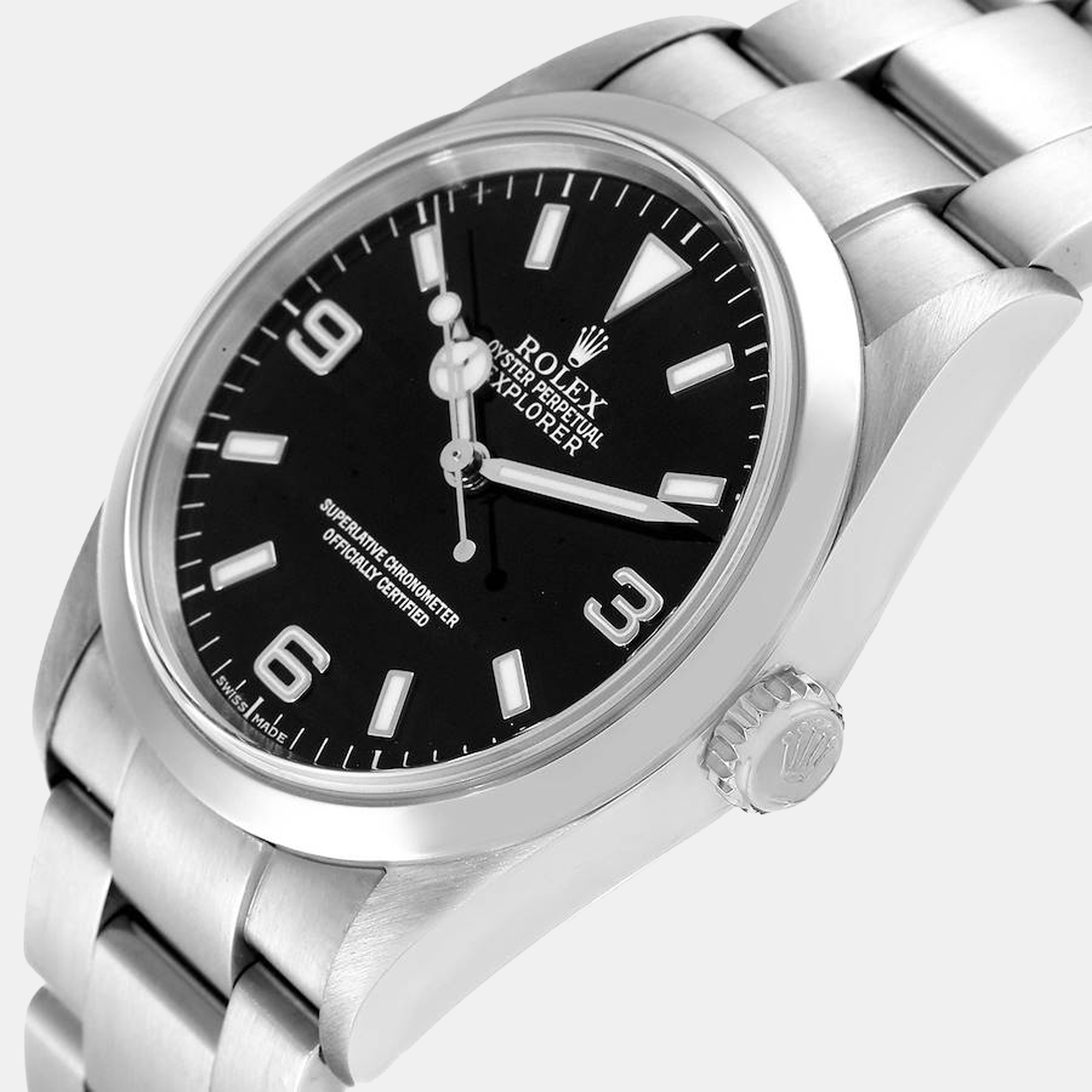 

Rolex Black Stainless Steel Explorer 114270 Men's Wristwatch 36 mm