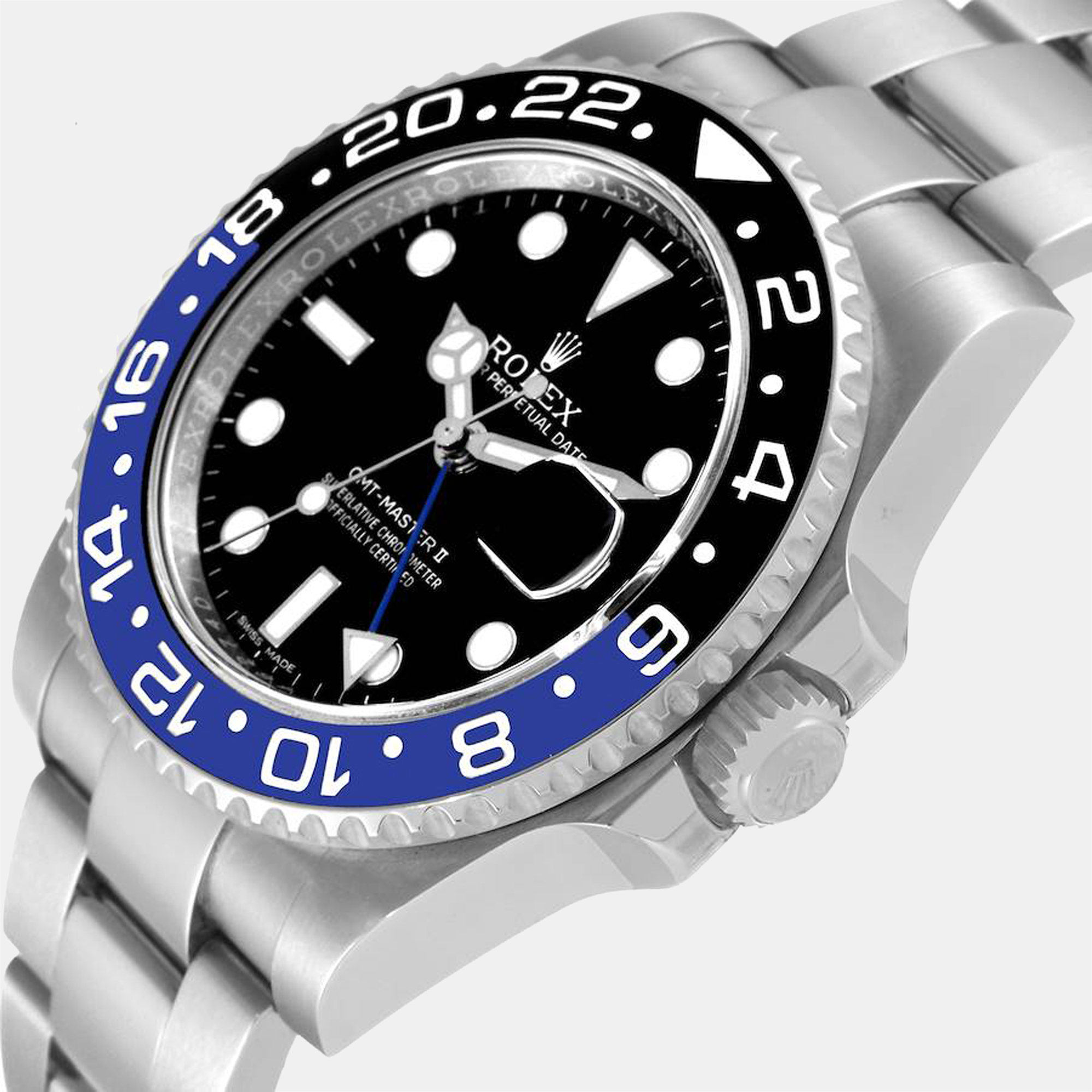 

Rolex Black Stainless Steel GMT-Master II Batman 116710 Automatic Men's Wristwatch 40 mm