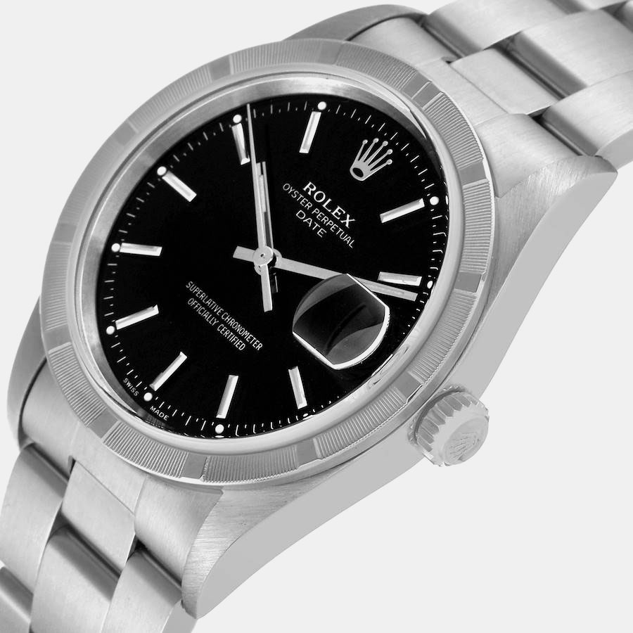 

Rolex Black Stainless Steel Oyster Perpetual Date