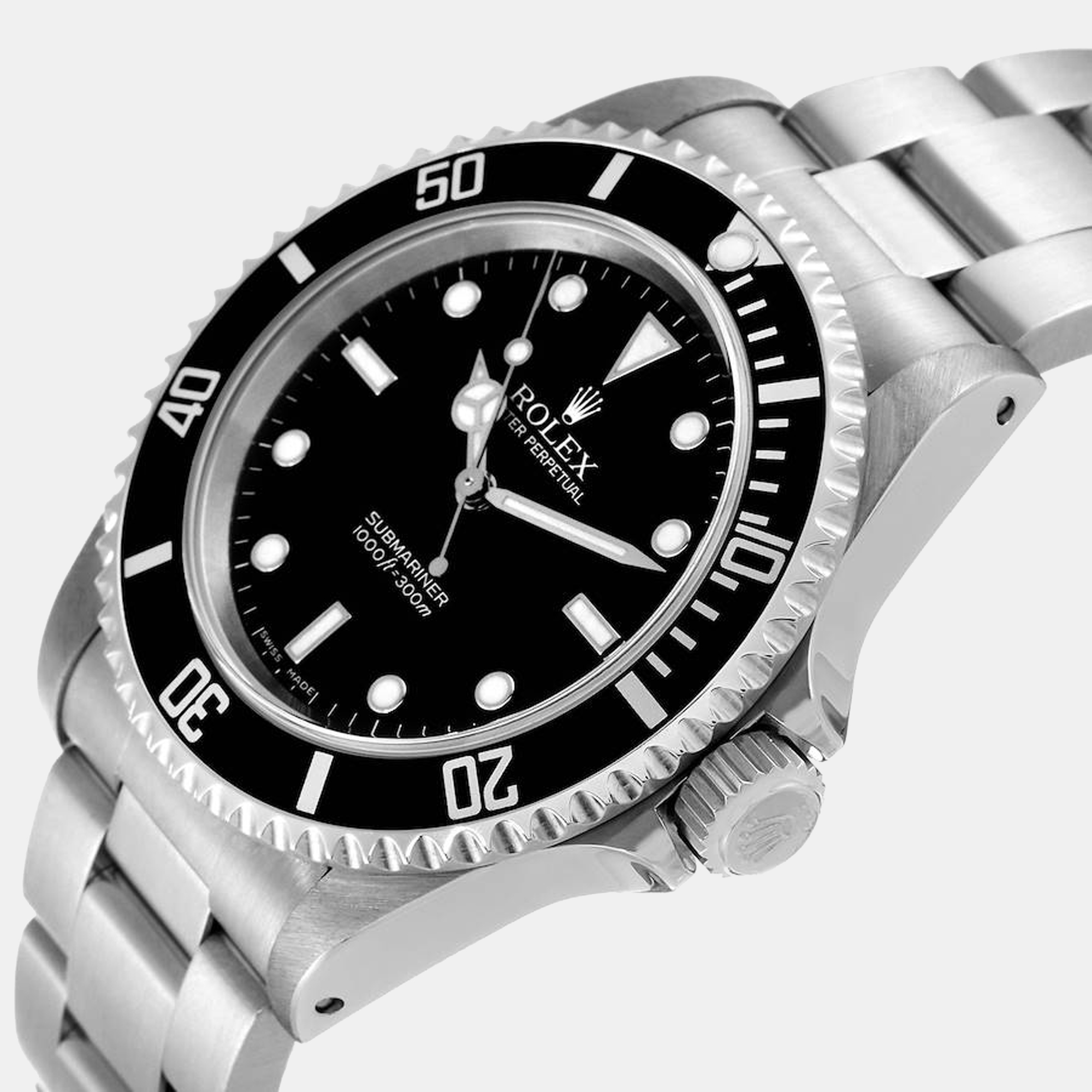 

Rolex Black Stainless Steel Submariner 14060 Men's Wristwatch 40 mm