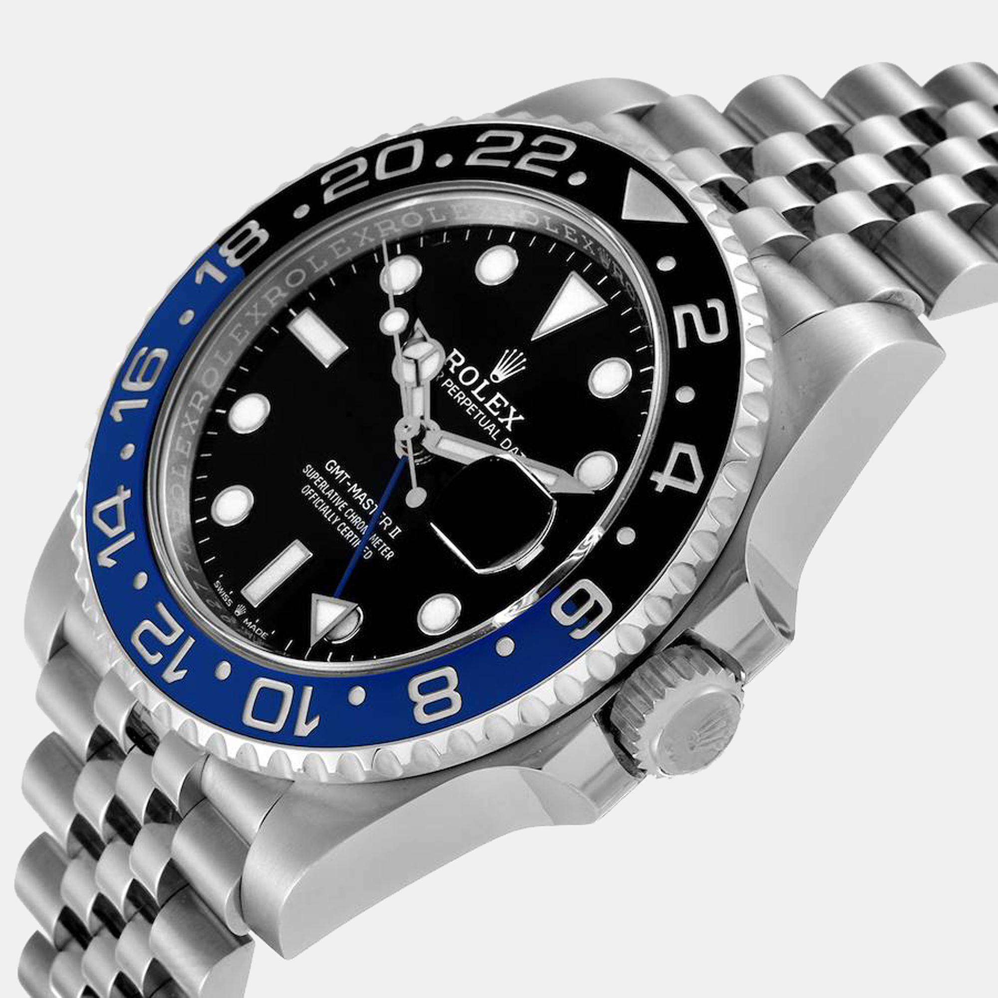 

Rolex Black Stainless Steel GMT-Master II Batman 126710 Automatic Men's Wristwatch 40 mm