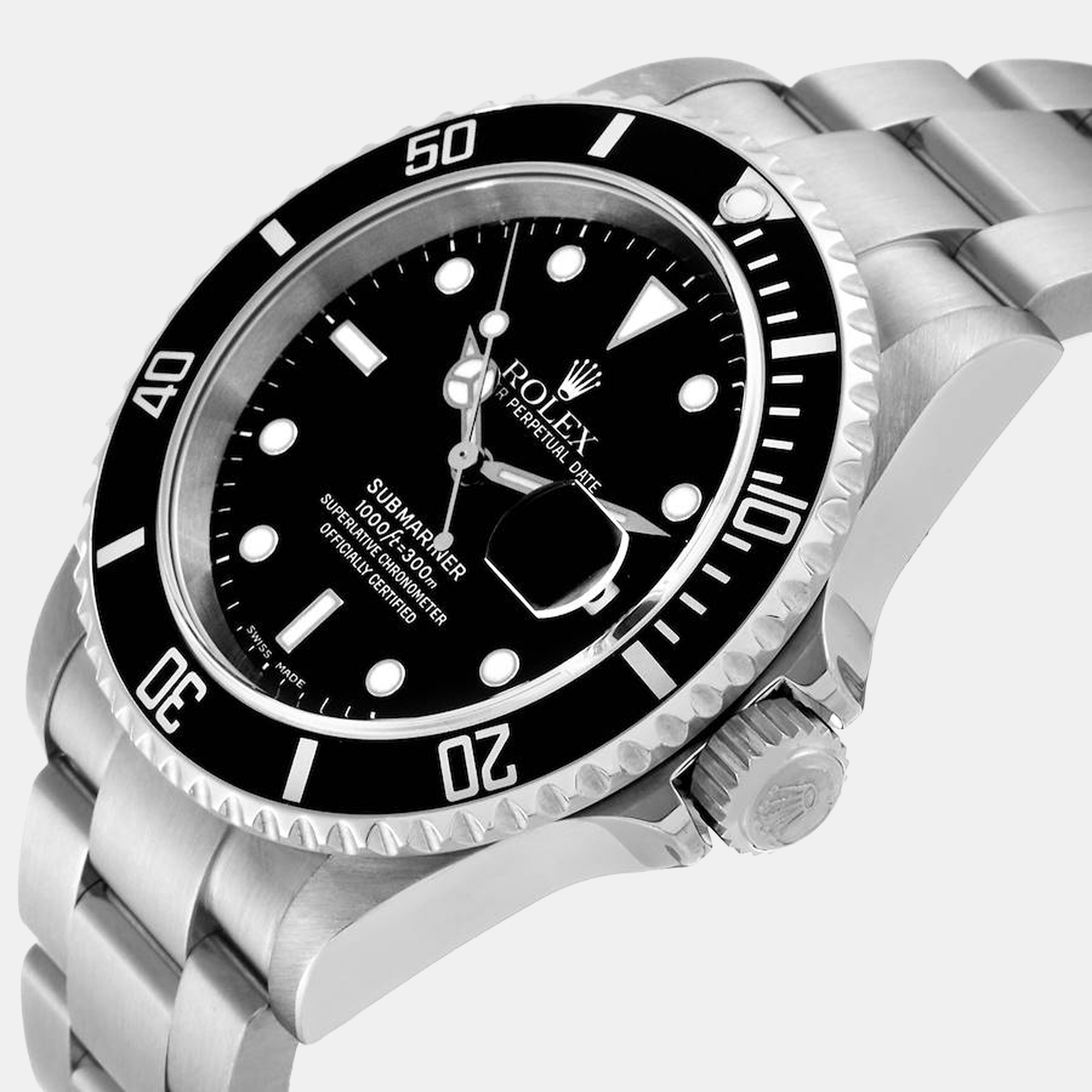 

Rolex Black Stainless Steel Submariner 16610 Automatic Men's Wristwatch 40 mm