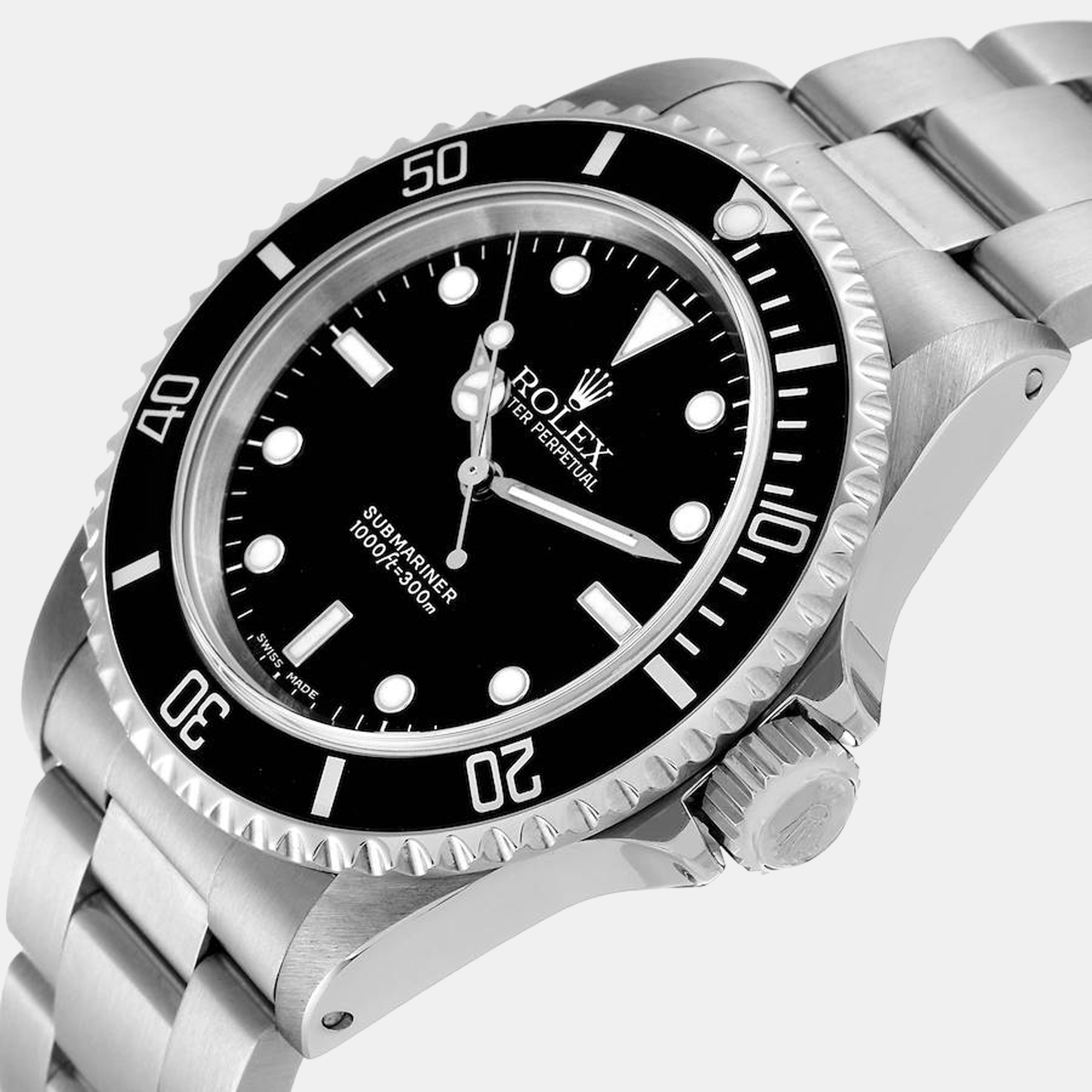 

Rolex Black Stainless Steel Submariner 14060 Men's Wristwatch 40 mm