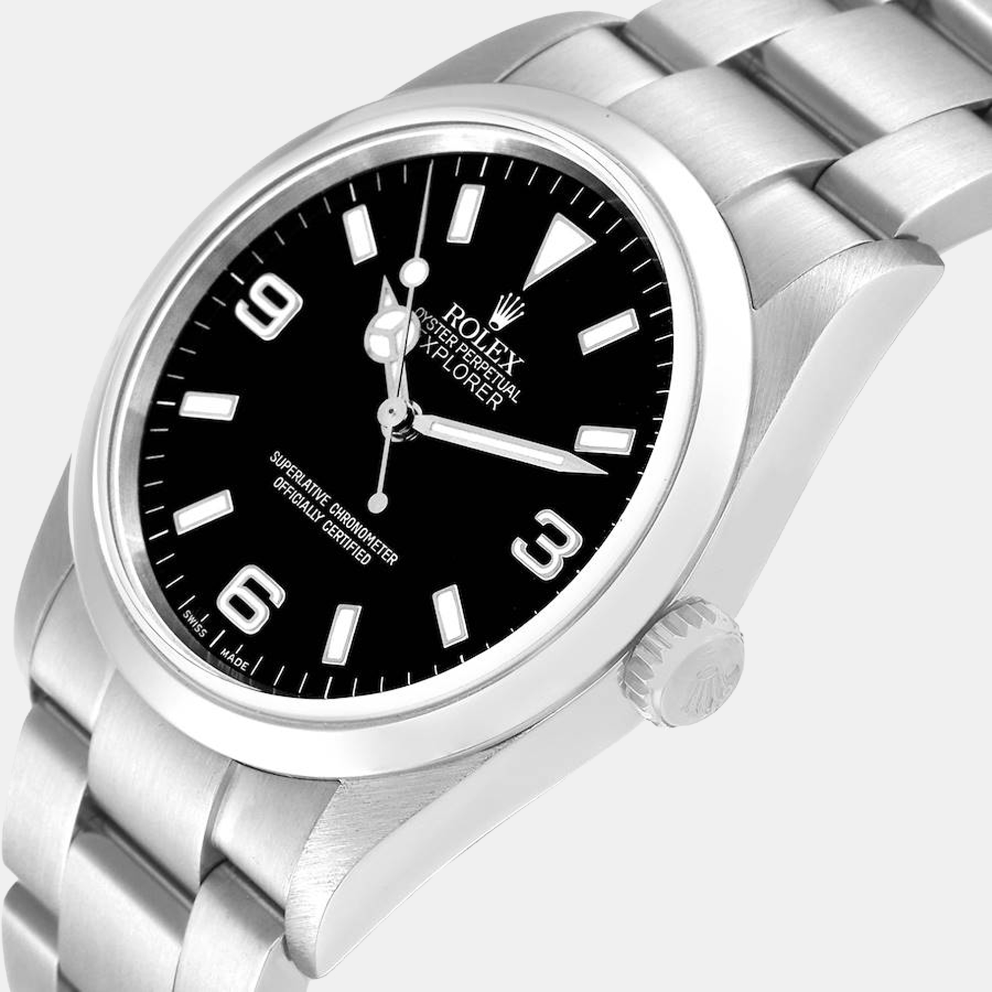 

Rolex Black Stainless Steel Explorer 114270 Men's Wristwatch 36 mm