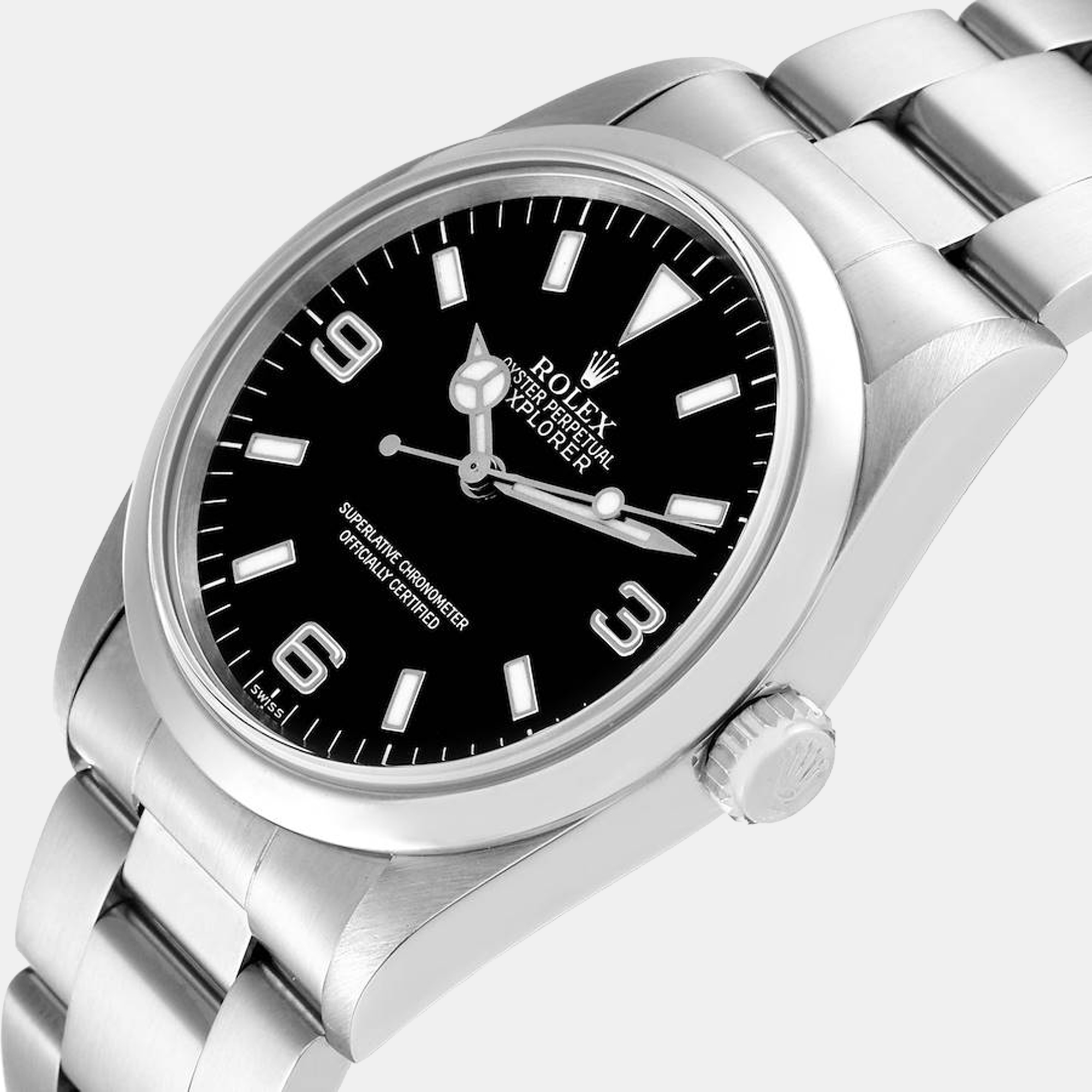 

Rolex Black Stainless Steel Explorer 114270 Men's Wristwatch 36 mm